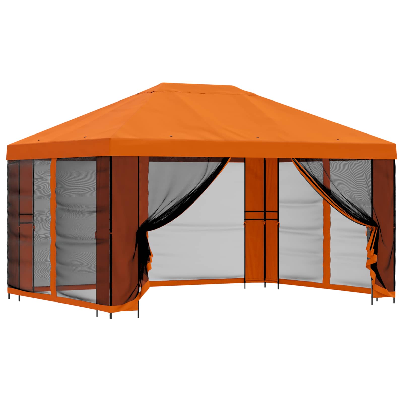 Gazebo da giardino con pareti laterali 4 × 3 m Arancione