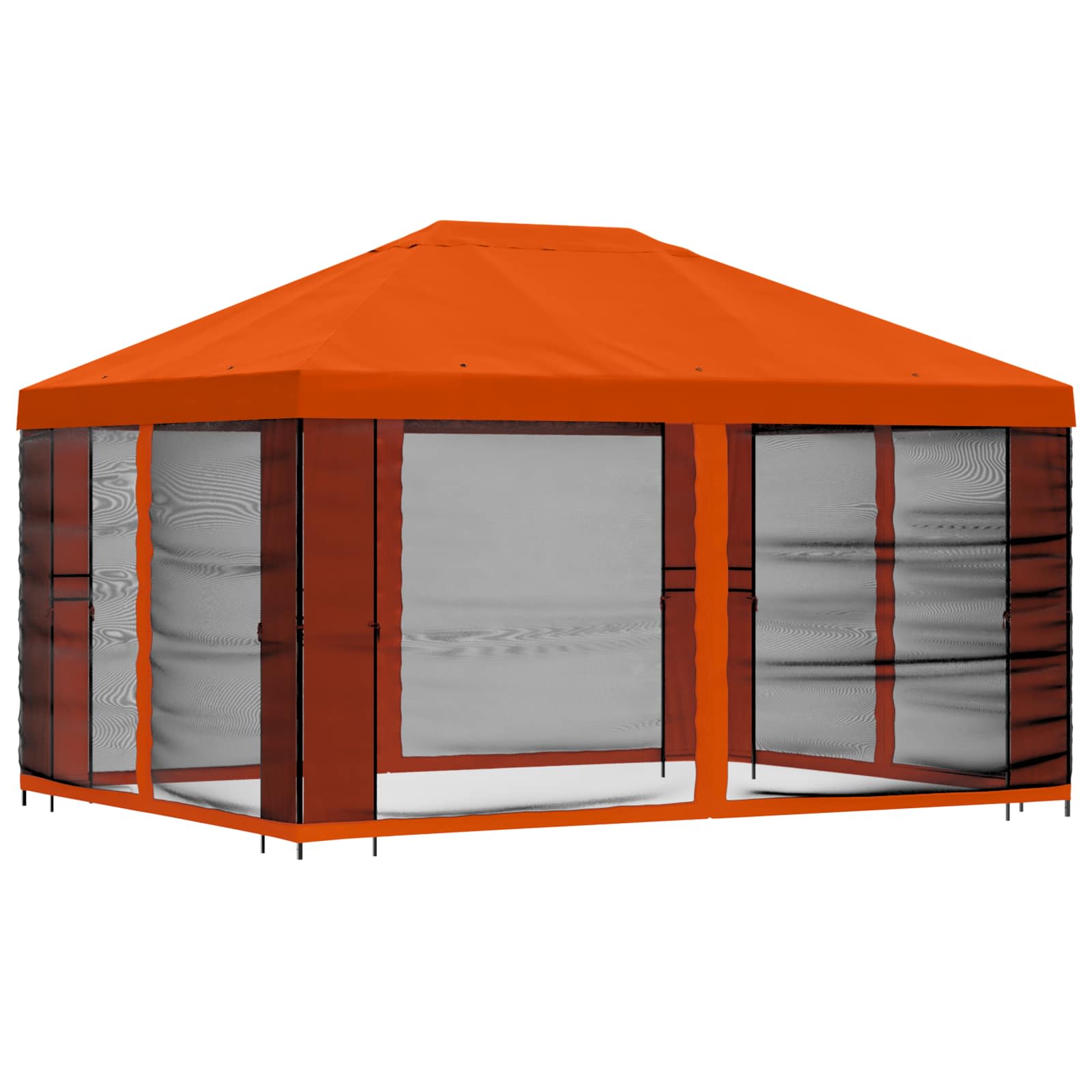 Gazebo da giardino con pareti laterali 4 × 3 m Arancione