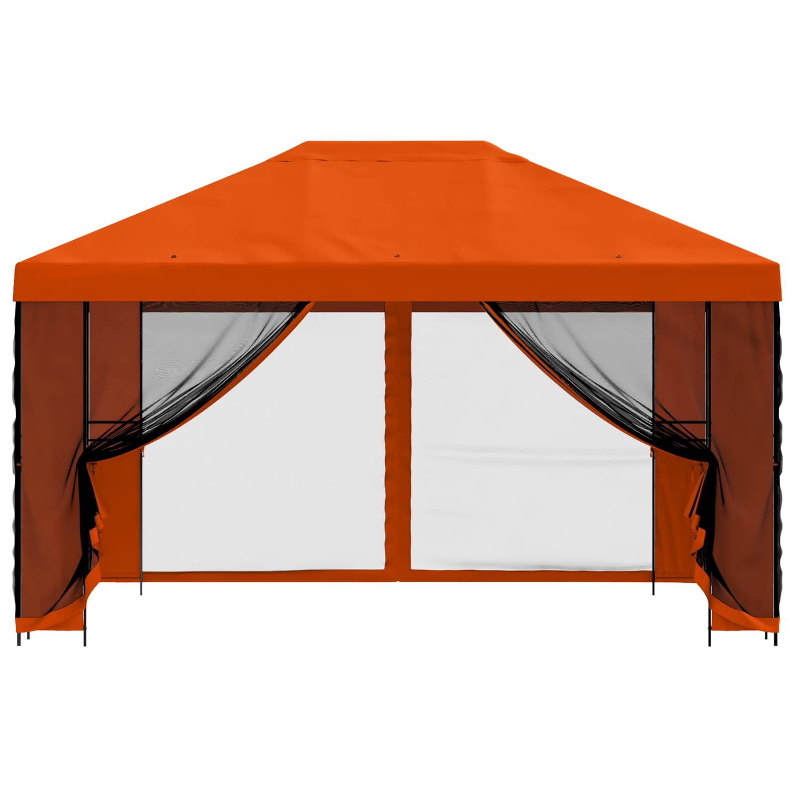 Gazebo da giardino con pareti laterali 4 × 3 m Arancione
