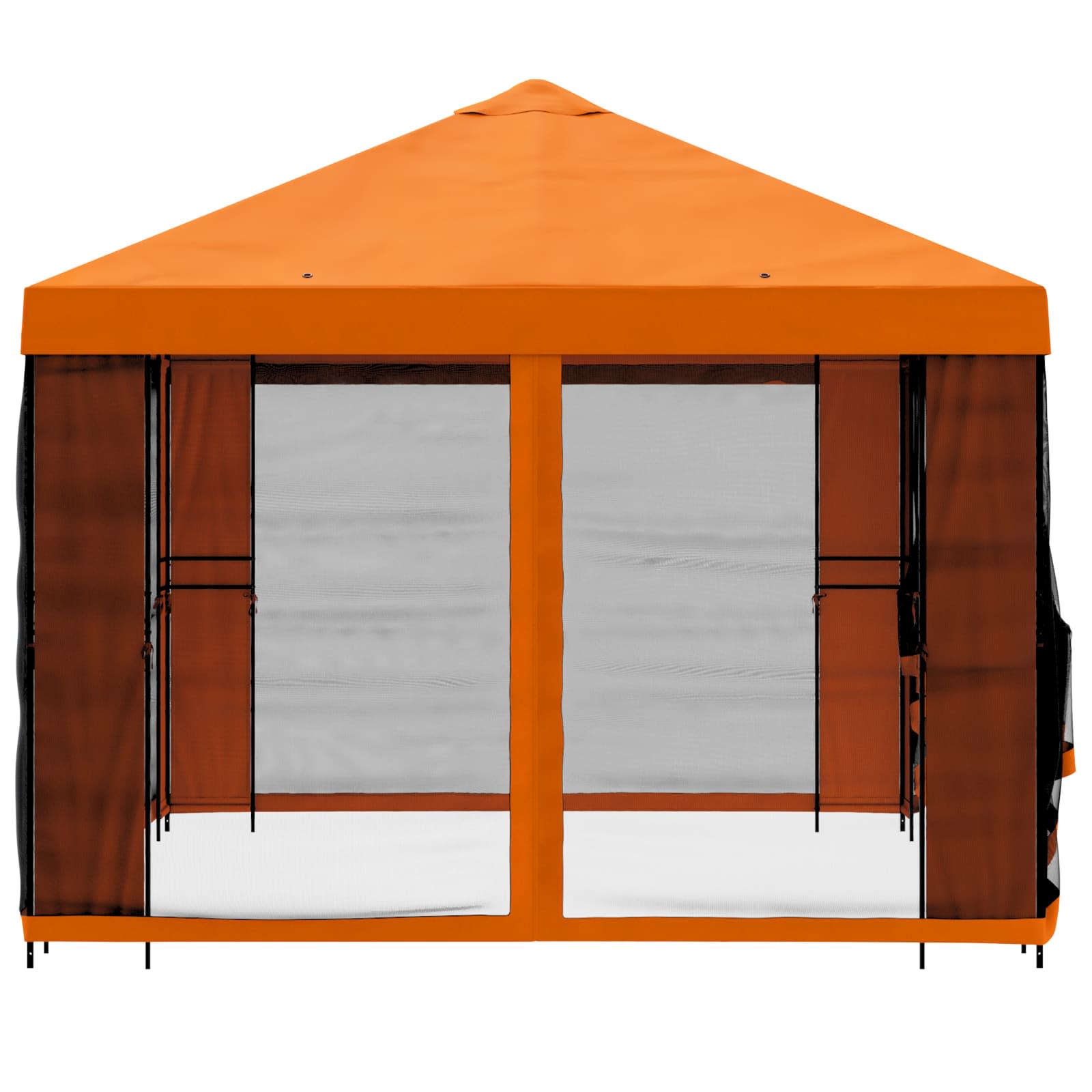 Gazebo da giardino con pareti laterali 4 × 3 m Arancione