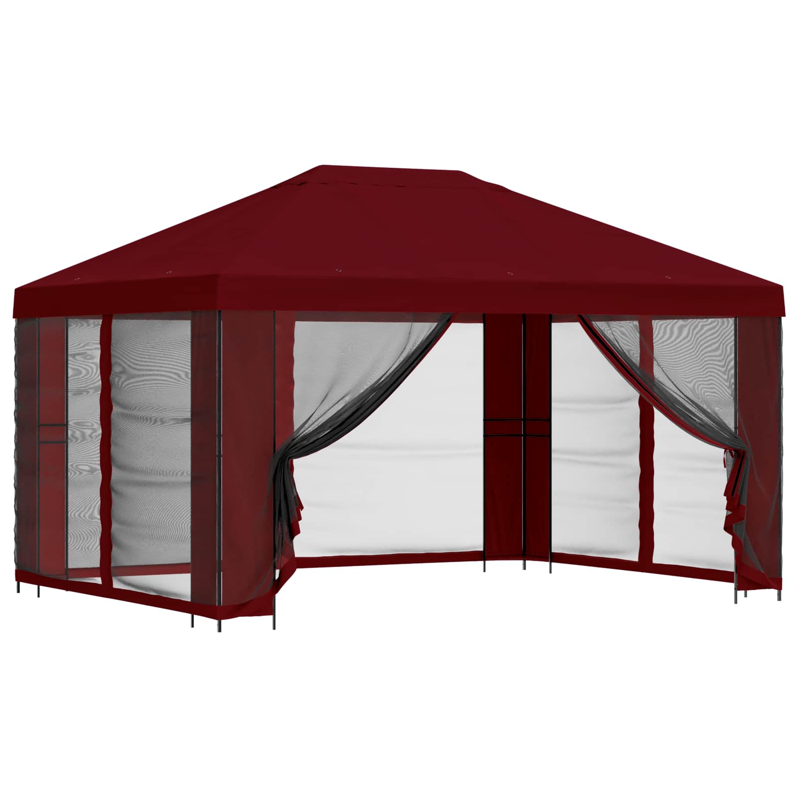 Gazebo da giardino con pareti laterali 4 × 3 m Borgogna