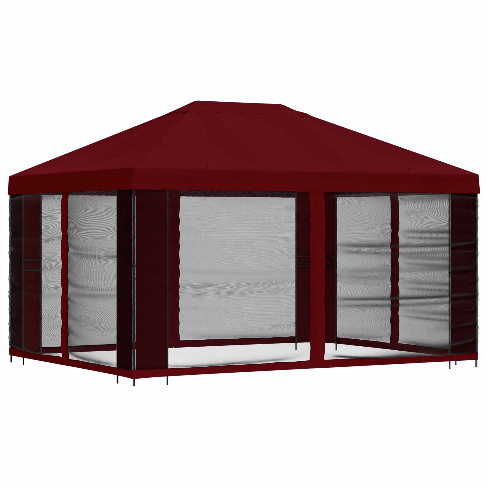 Gazebo da giardino con pareti laterali 4 × 3 m Borgogna
