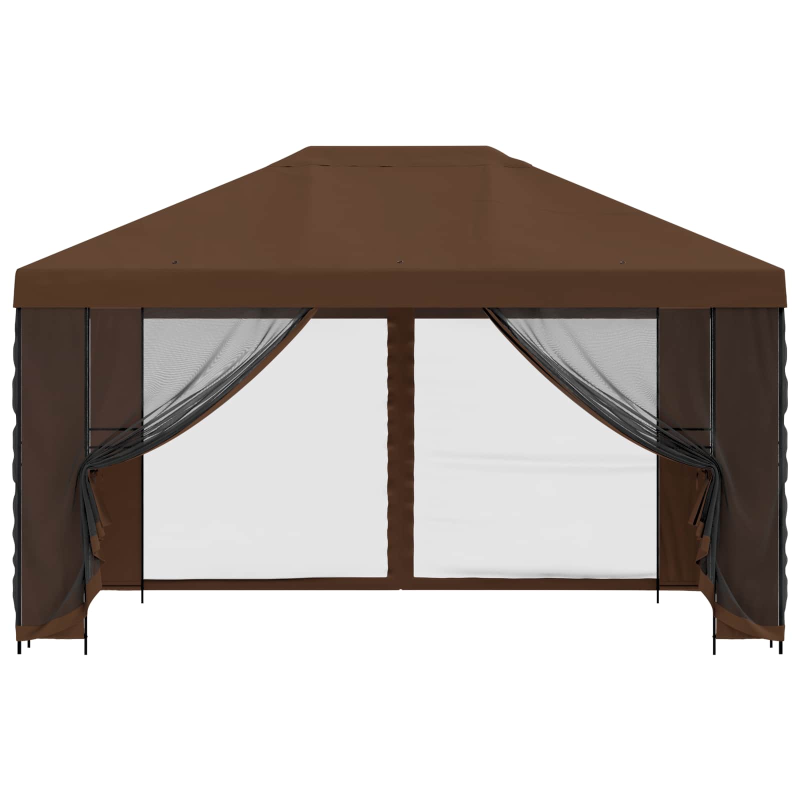 Gazebo da giardino con pareti laterali 4 × 3 m Marrone