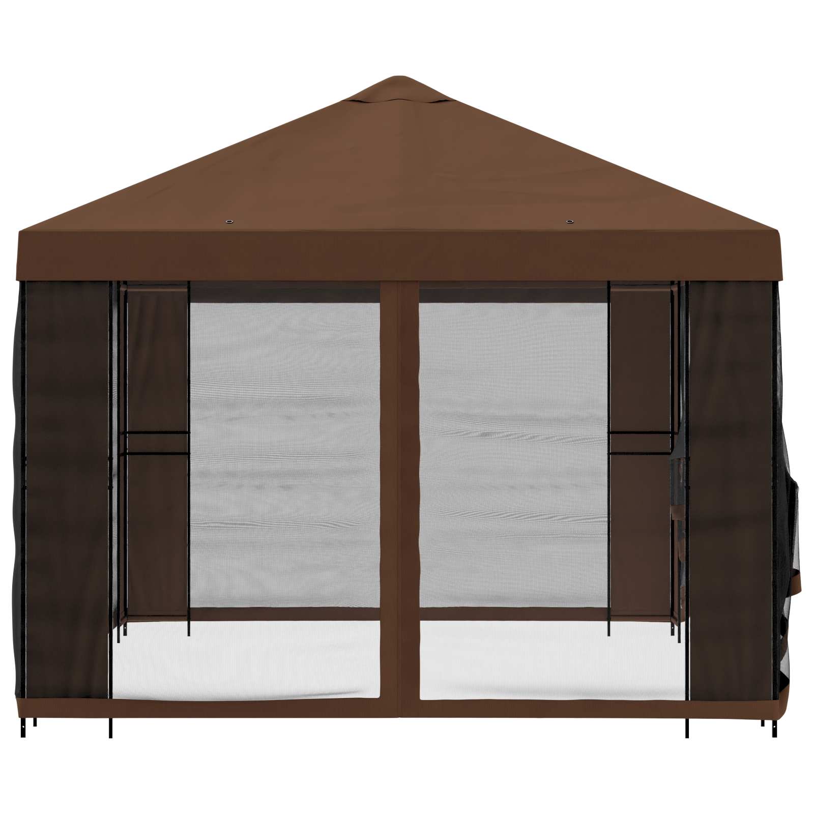 Gazebo da giardino con pareti laterali 4 × 3 m Marrone