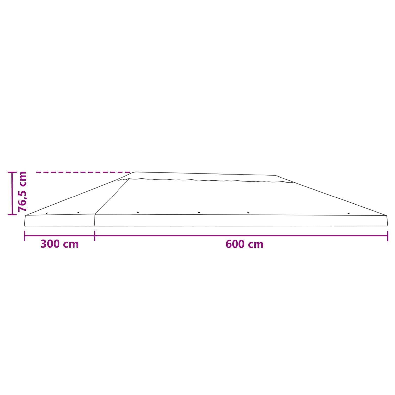 Copertura Tenda Gazebo 6 x 3 m Crema Poliestere 190 gsm