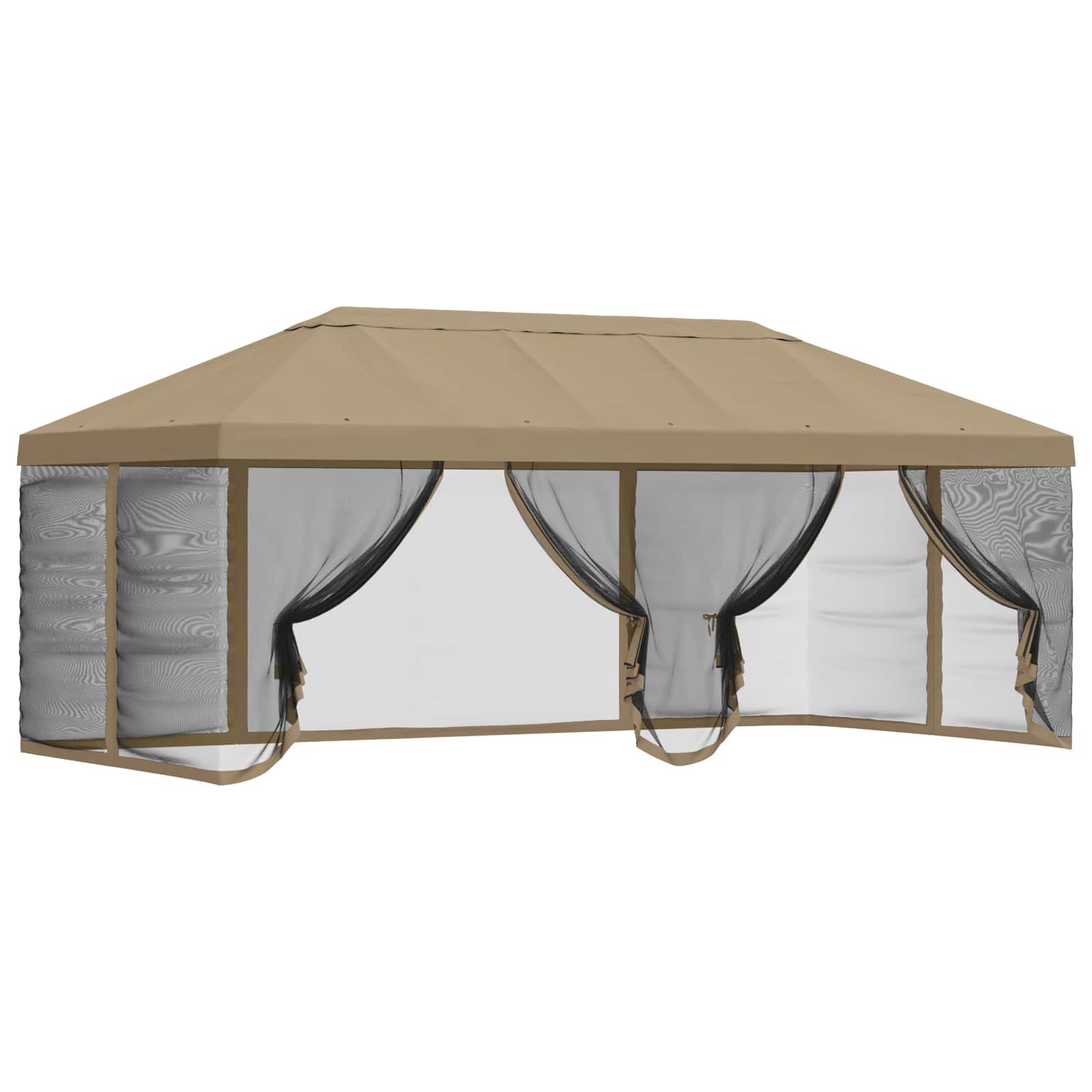 Copertura Gazebo con Pareti Laterali 6 x 3 m Beige Poliestere