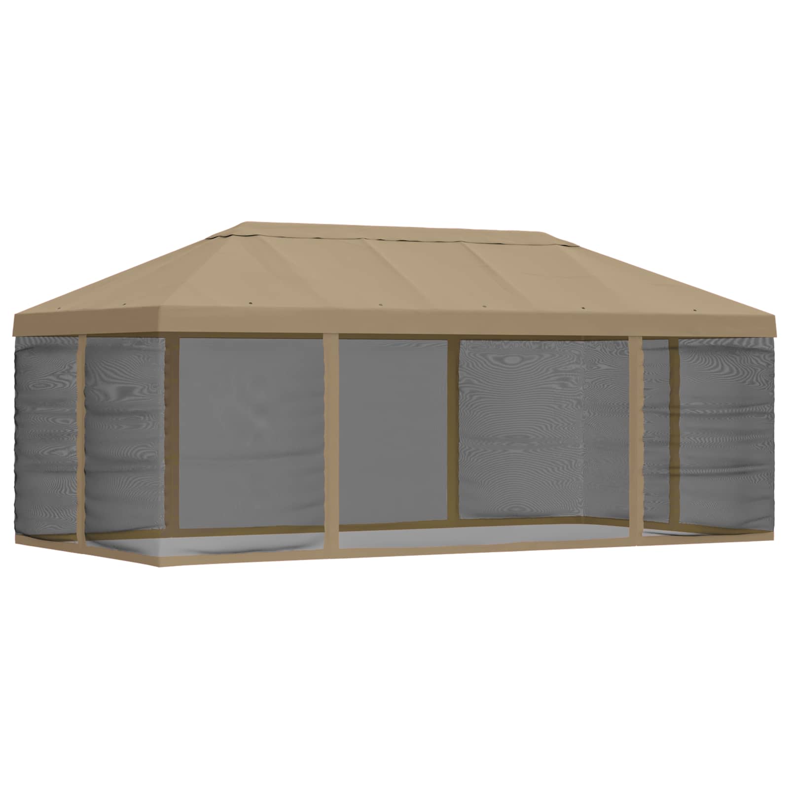 Copertura Gazebo con Pareti Laterali 6 x 3 m Beige Poliestere
