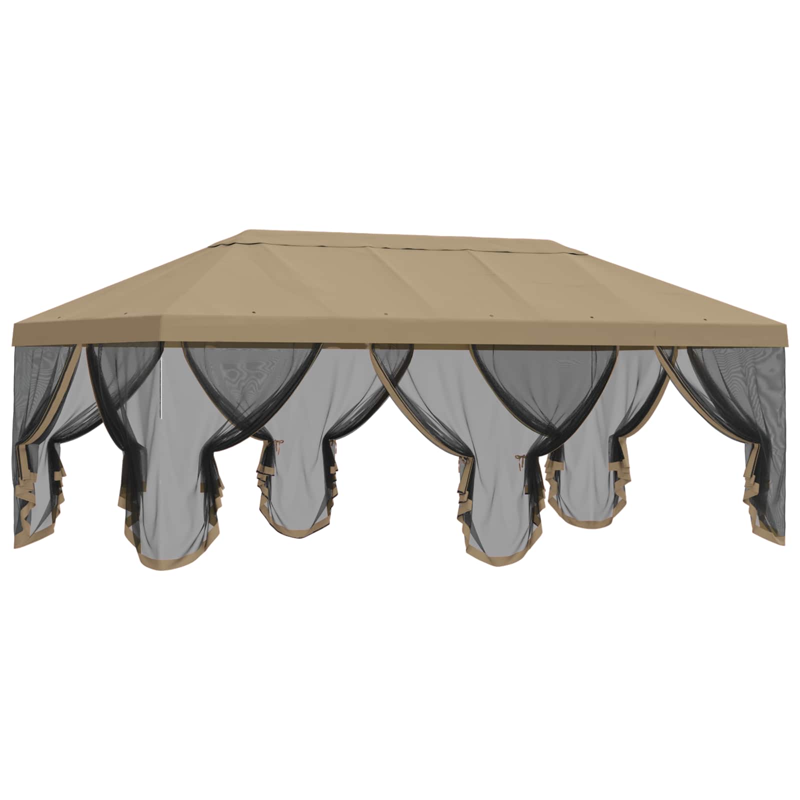 Copertura Gazebo con Pareti Laterali 6 x 3 m Beige Poliestere