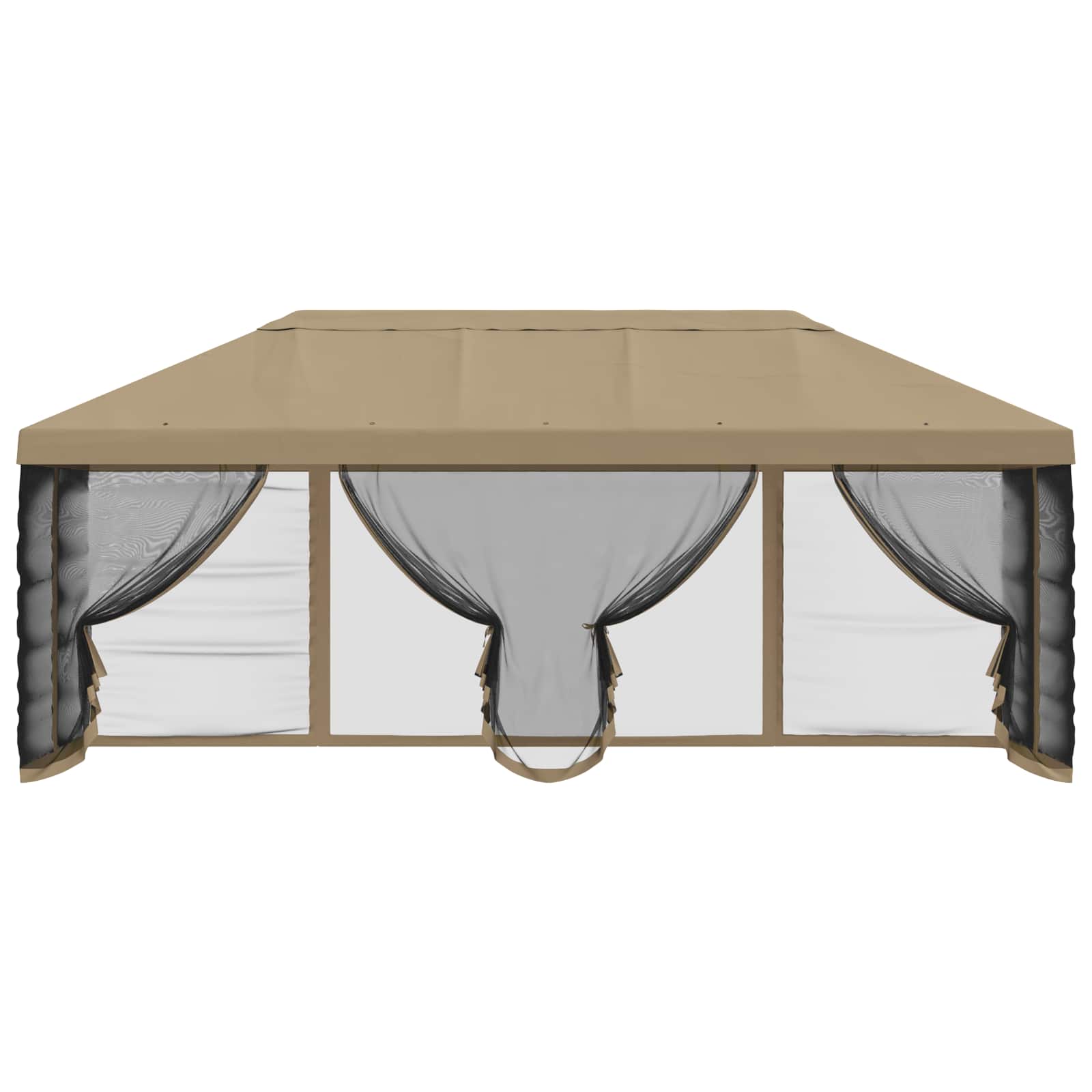 Copertura Gazebo con Pareti Laterali 6 x 3 m Beige Poliestere