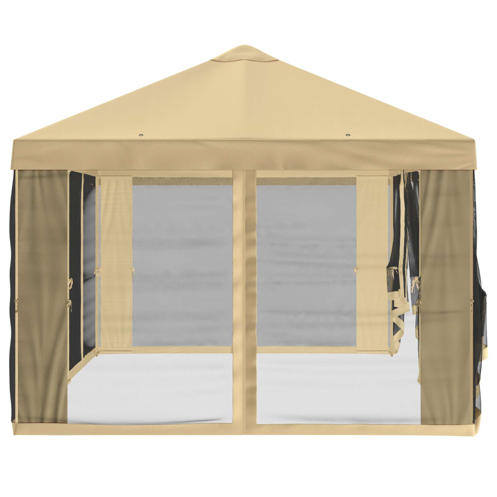 Copertura Gazebo con Pareti Laterali 6 x 3 m Crema Poliestere