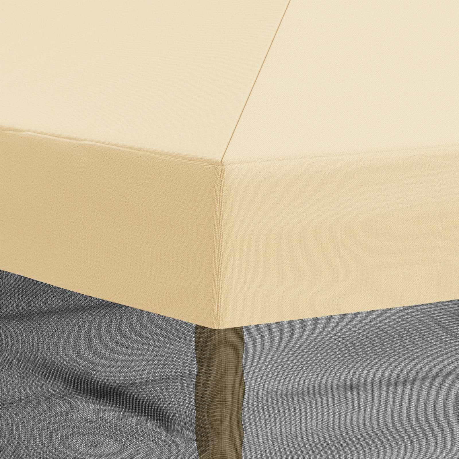 Copertura Gazebo con Pareti Laterali 6 x 3 m Crema Poliestere