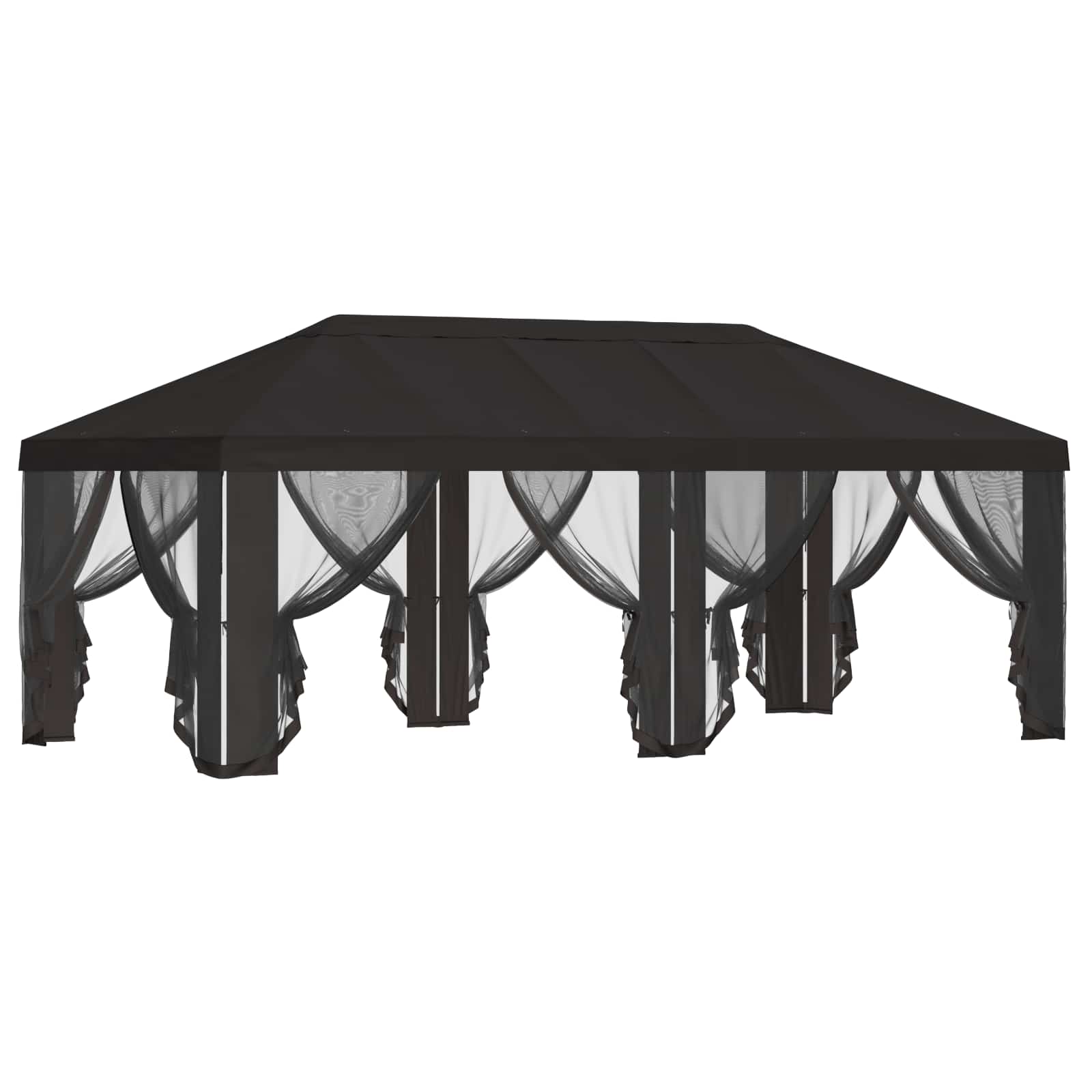 Copertura Gazebo con Pareti Laterali 6 x 3 m Antracite