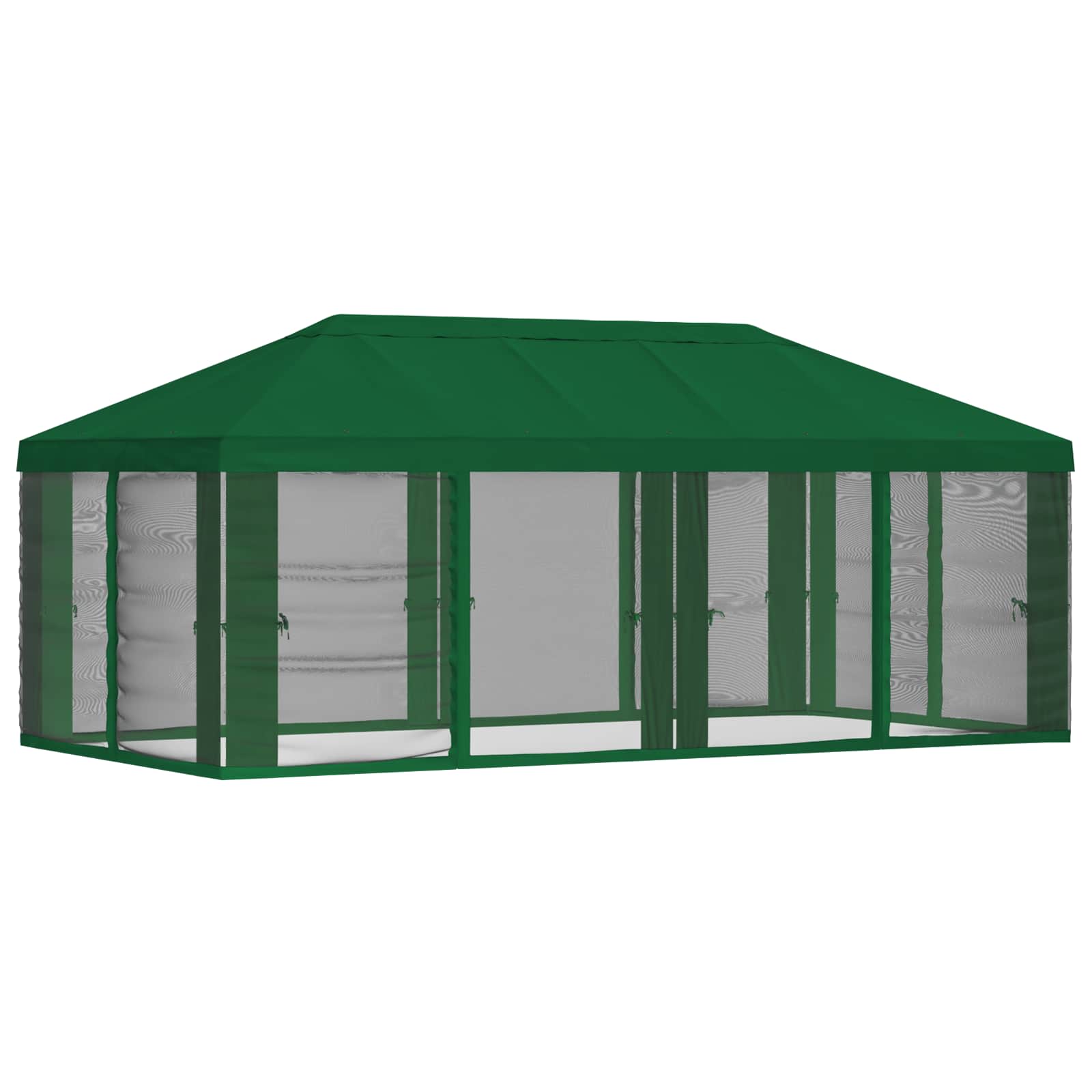 Copertura Gazebo con Pareti Laterali 6 x 3 m Verde Poliestere