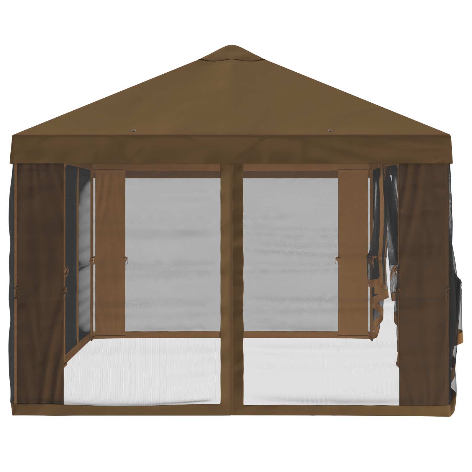 Copertura Gazebo con Pareti Laterali 6 x 3 m Tortora Poliestere