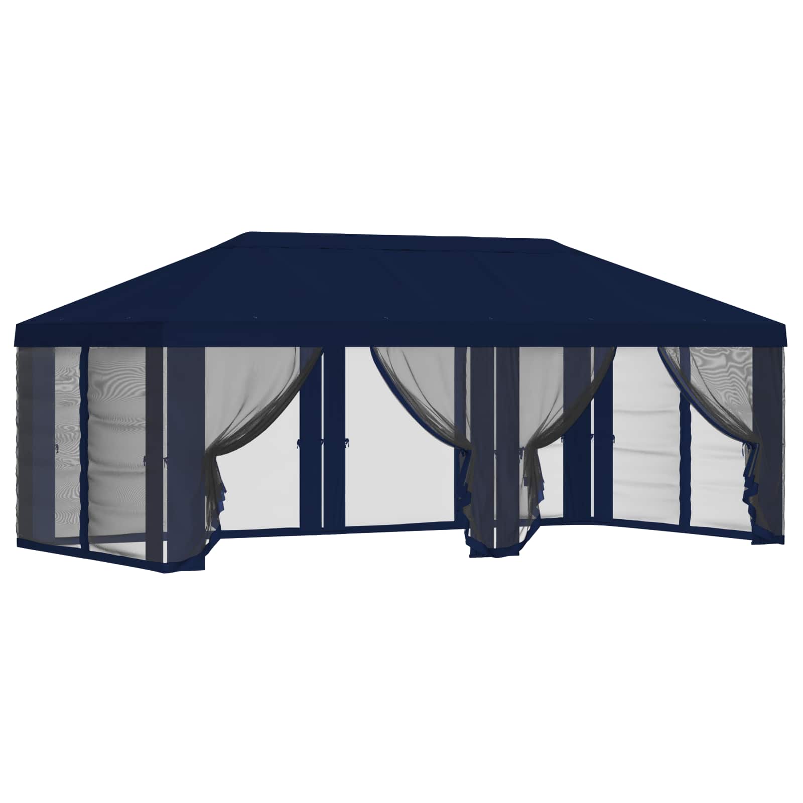 Copertura Gazebo con Pareti Laterali 6 x 3 m Blu Poliestere