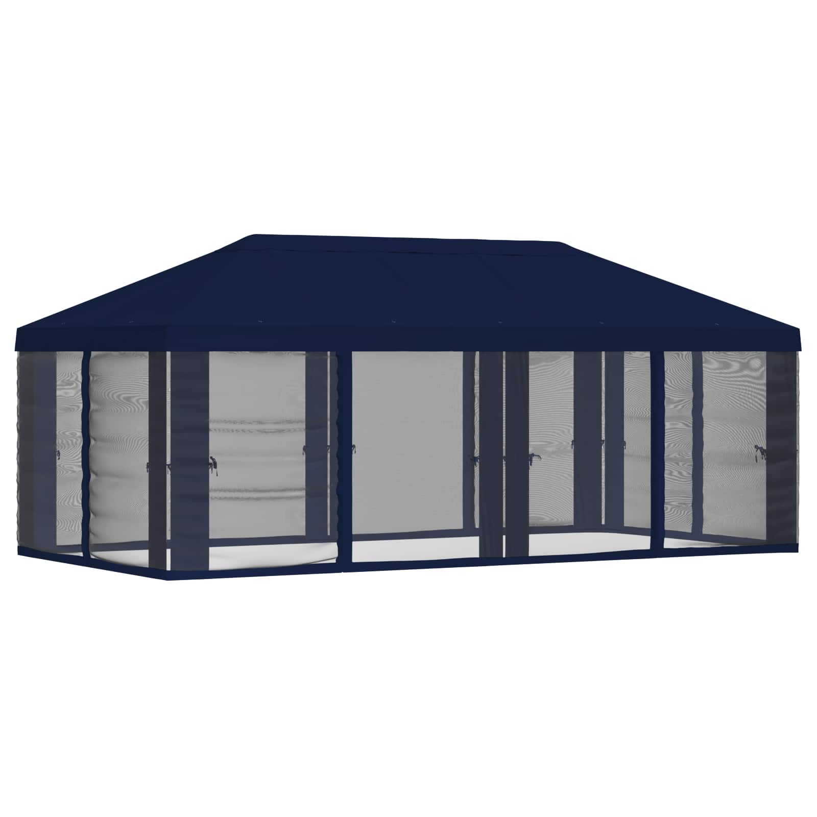 Copertura Gazebo con Pareti Laterali 6 x 3 m Blu Poliestere