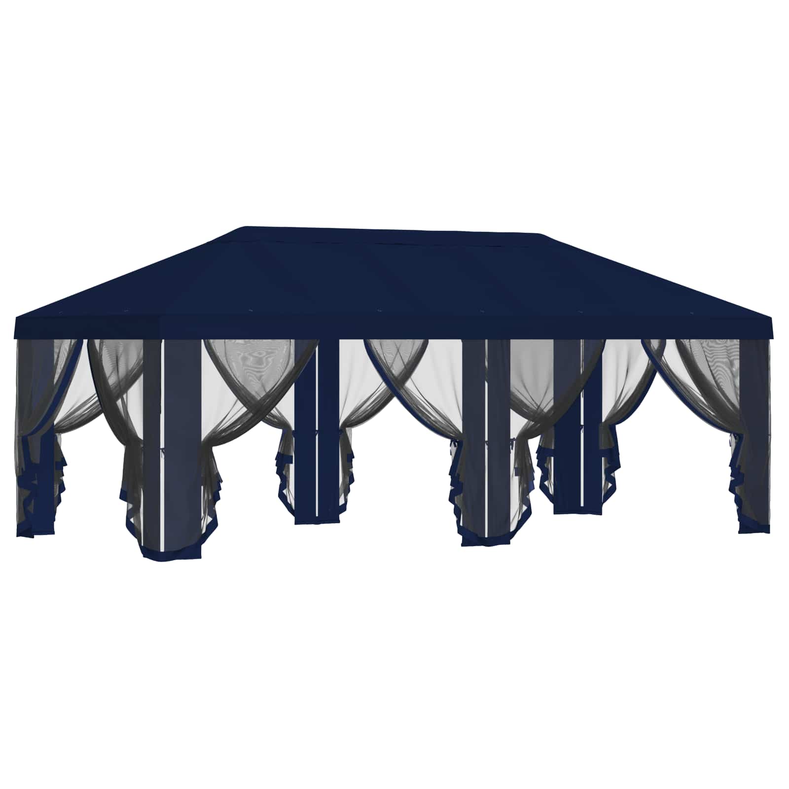 Copertura Gazebo con Pareti Laterali 6 x 3 m Blu Poliestere