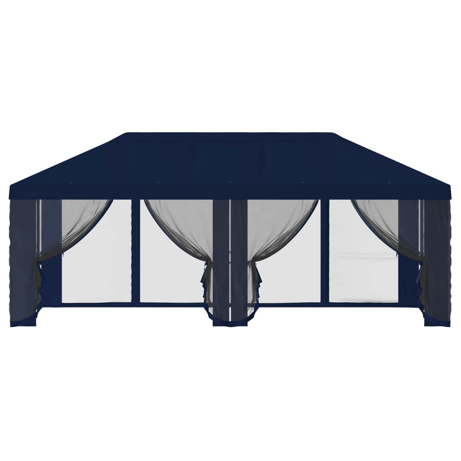 Copertura Gazebo con Pareti Laterali 6 x 3 m Blu Poliestere