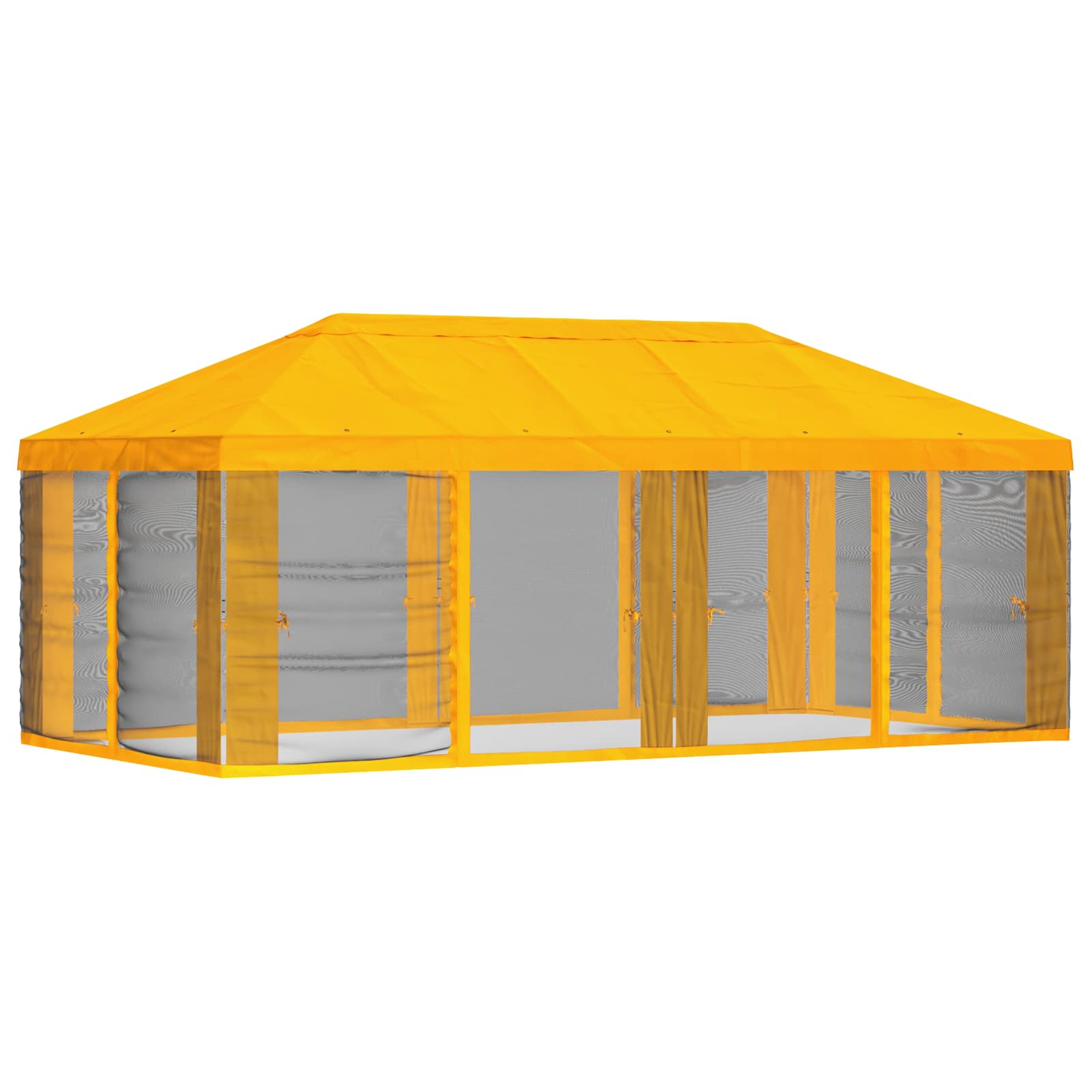 Copertura Gazebo con Pareti Laterali 6 x 3 m Giallo Poliestere