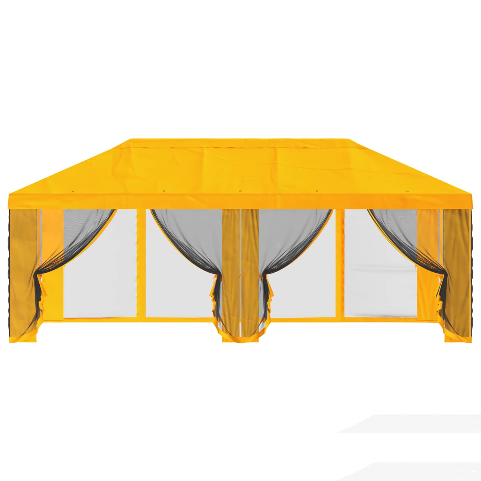Copertura Gazebo con Pareti Laterali 6 x 3 m Giallo Poliestere