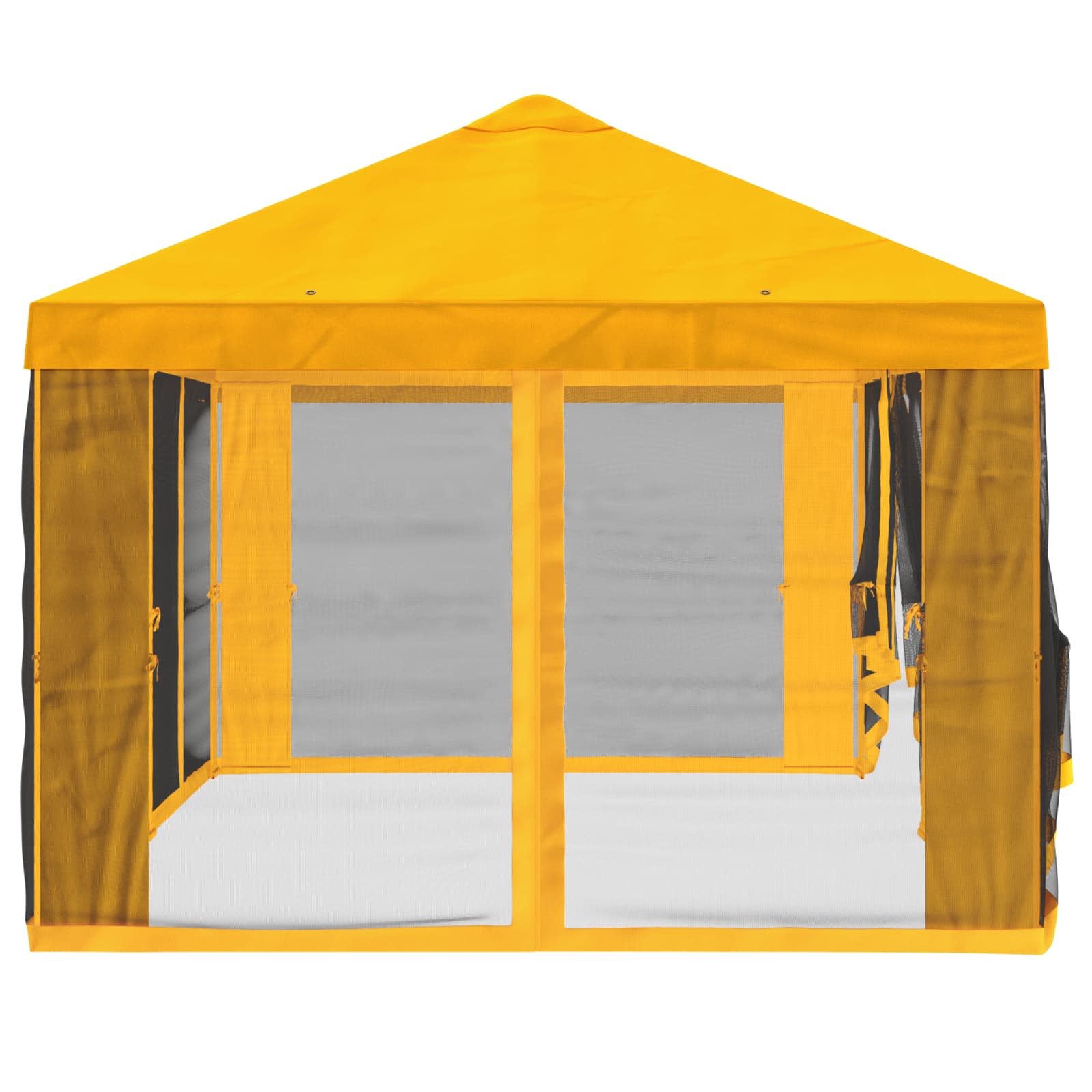 Copertura Gazebo con Pareti Laterali 6 x 3 m Giallo Poliestere