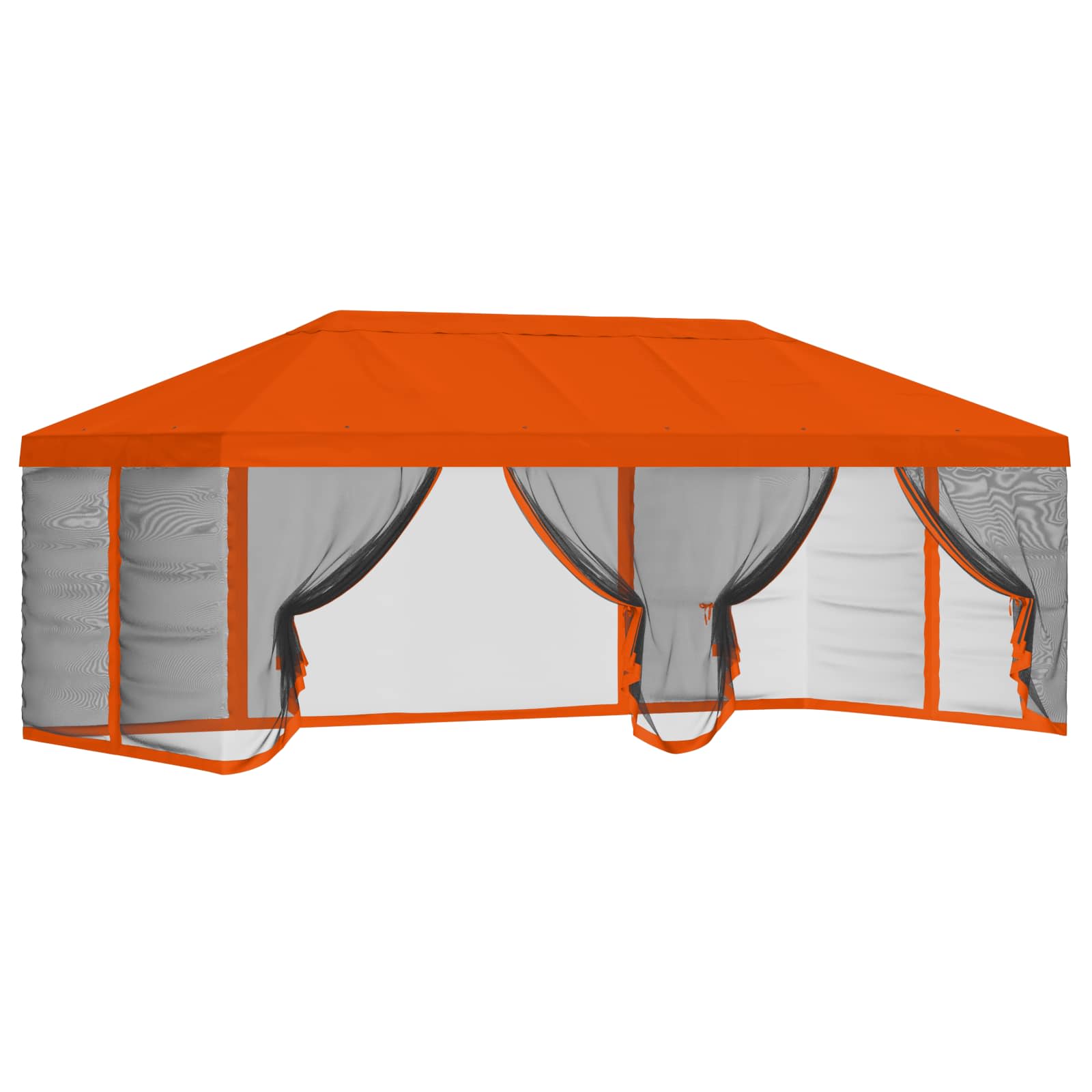 Copertura Gazebo con Pareti Laterali 6 x 3 m Arancione