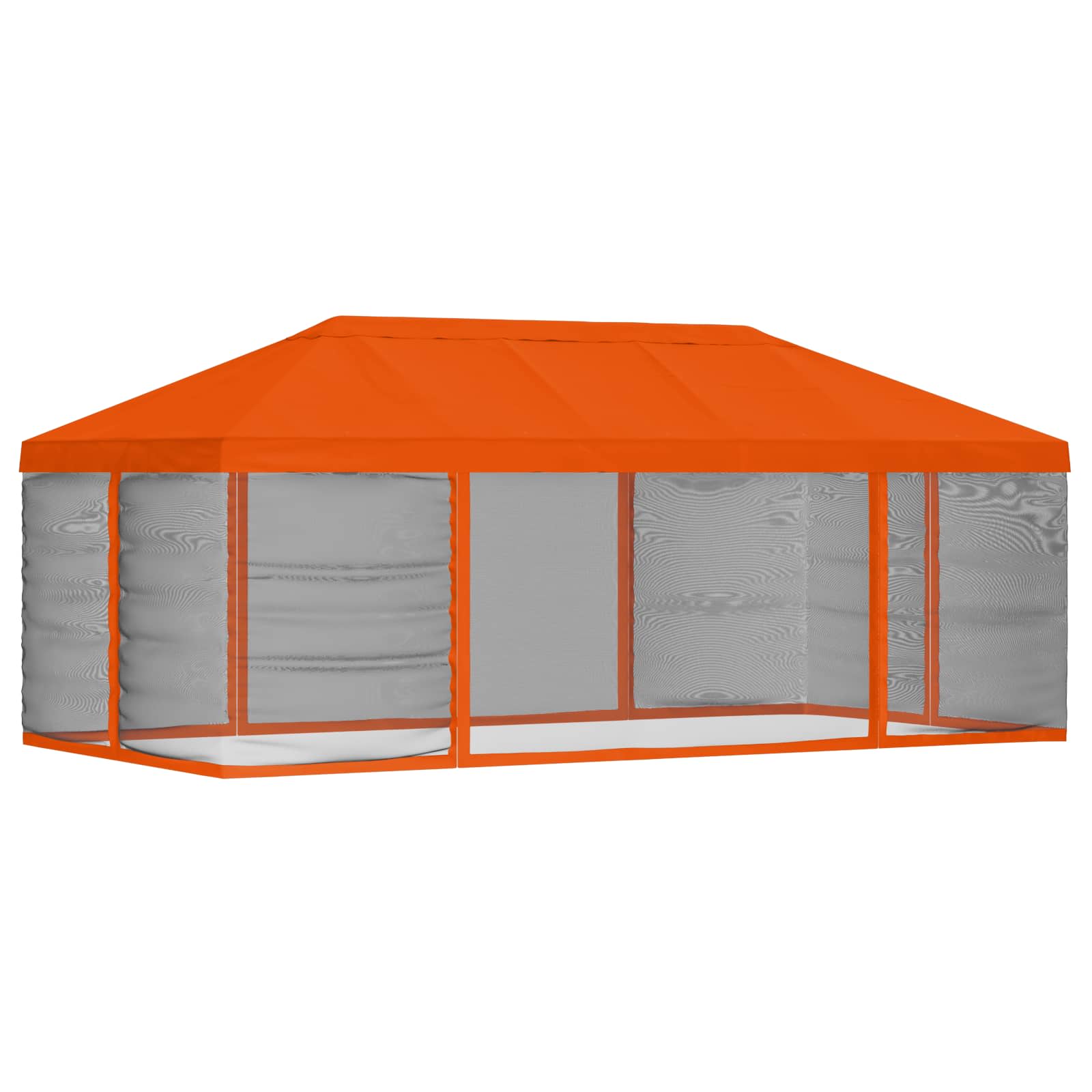 Copertura Gazebo con Pareti Laterali 6 x 3 m Arancione
