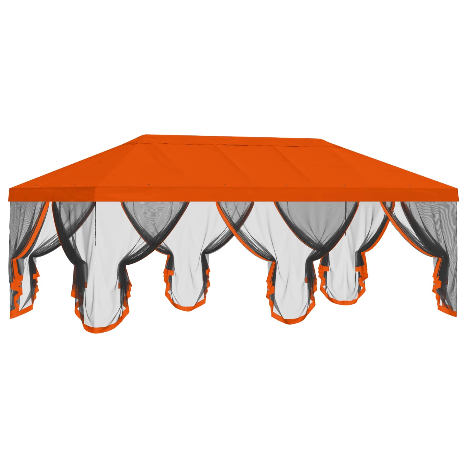 Copertura Gazebo con Pareti Laterali 6 x 3 m Arancione