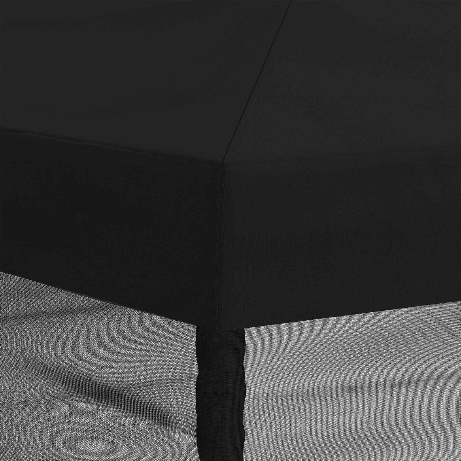 Copertura Gazebo con Pareti Laterali 6 x 3 m Nero Poliestere