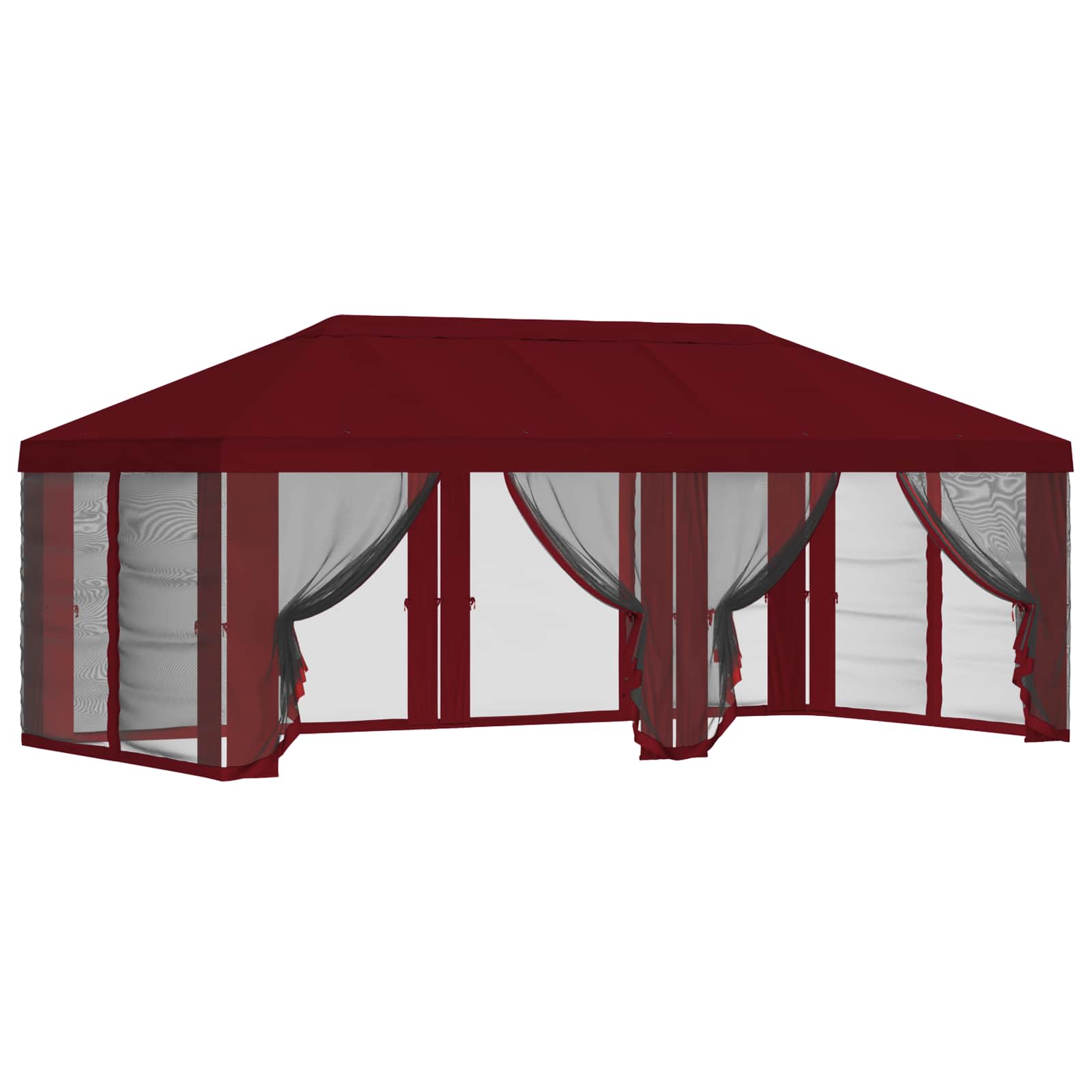 Copertura Gazebo con Pareti Laterali 6 x 3 m Borgogna