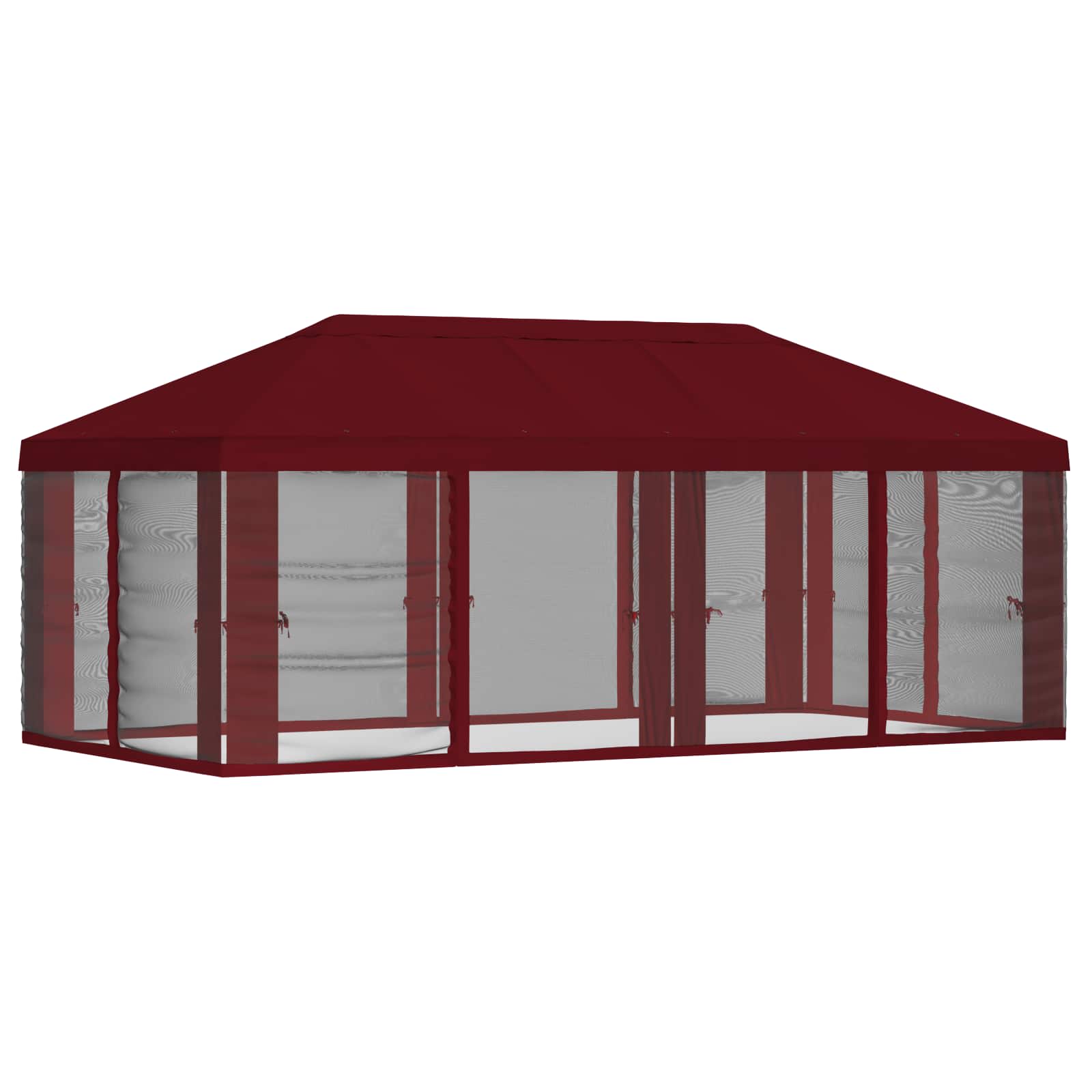 Copertura Gazebo con Pareti Laterali 6 x 3 m Borgogna
