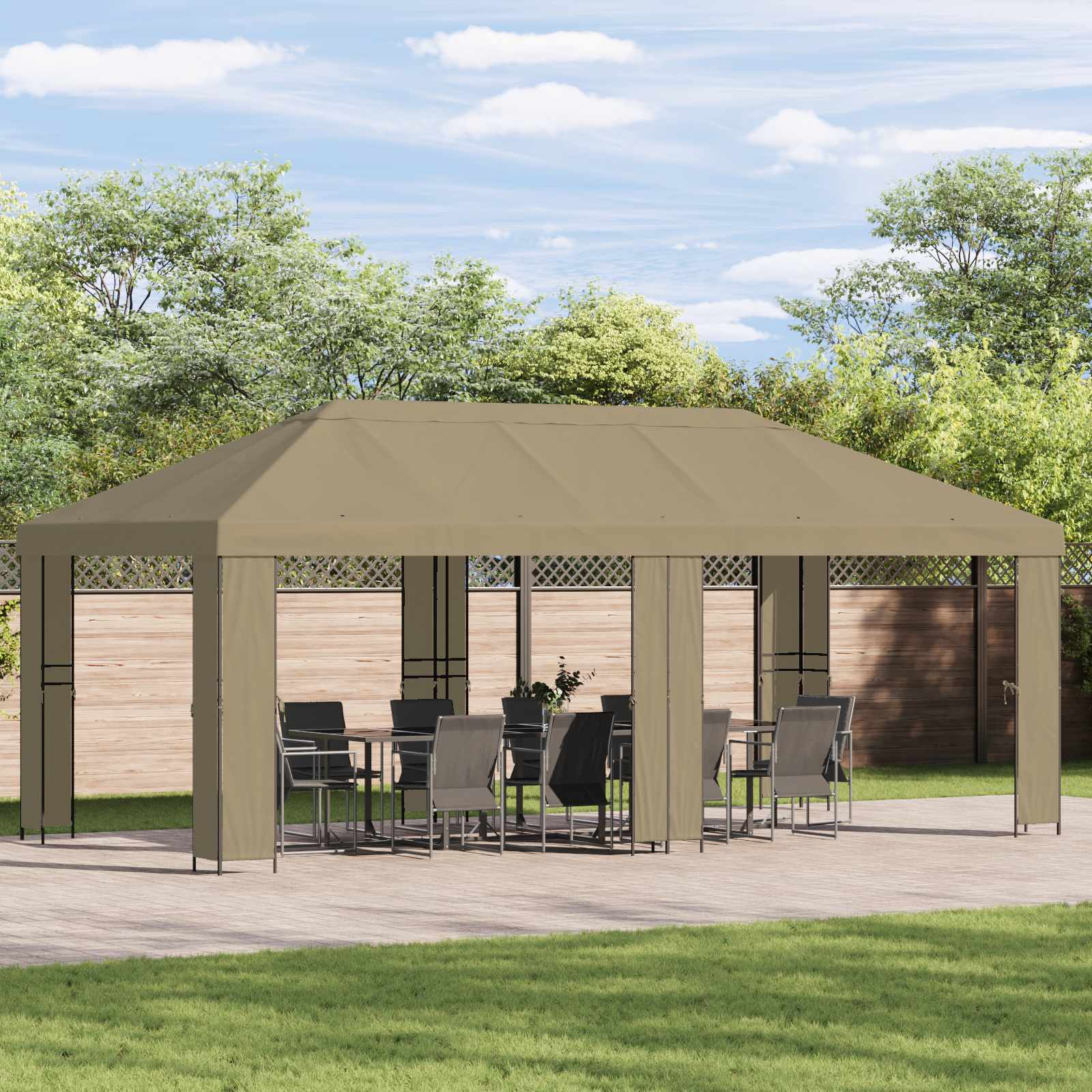 Copertura per Gazebo 6 x 3 m Beige Poliestere 190 gsm