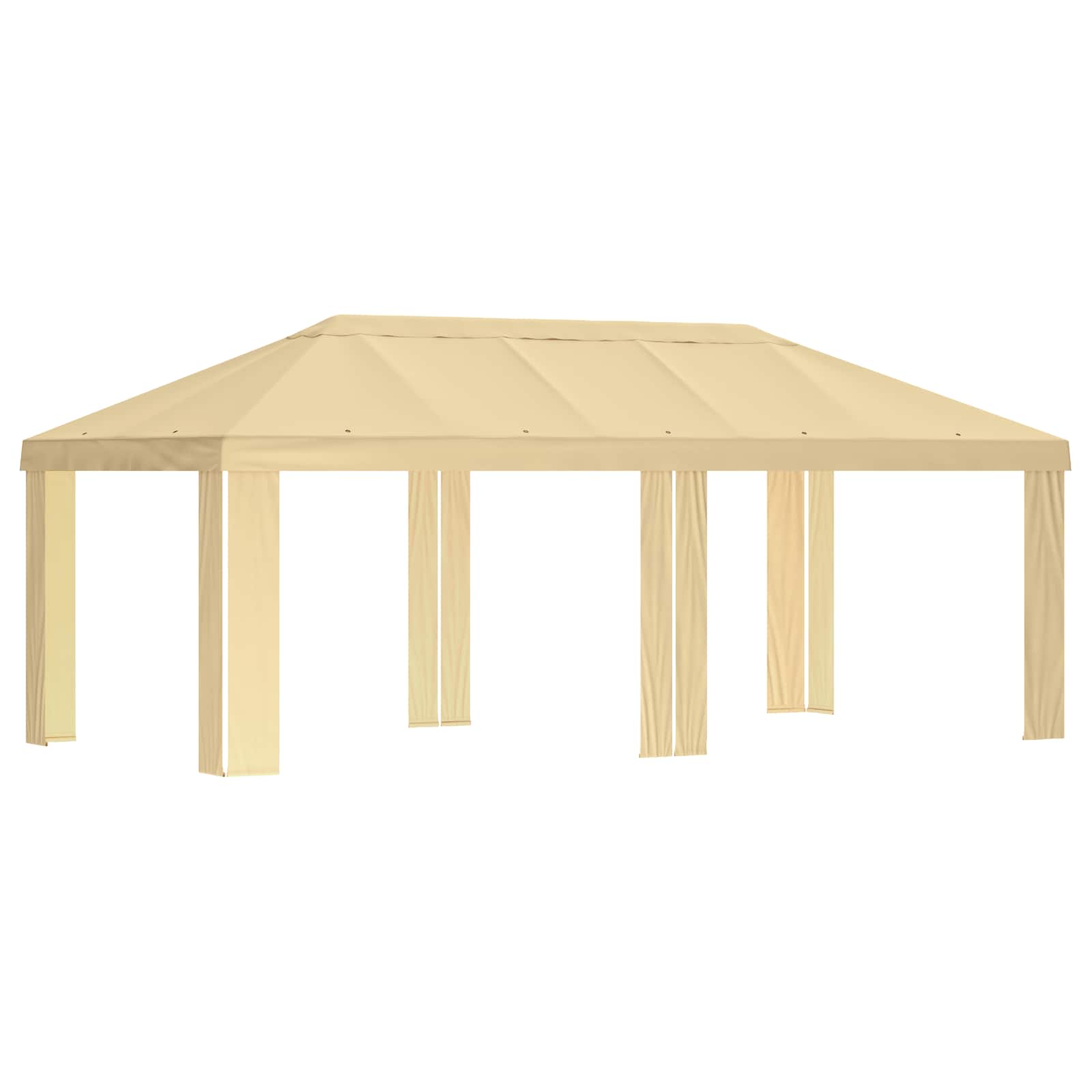 Copertura per Gazebo 6 x 3 m Crema Poliestere 190 gsm