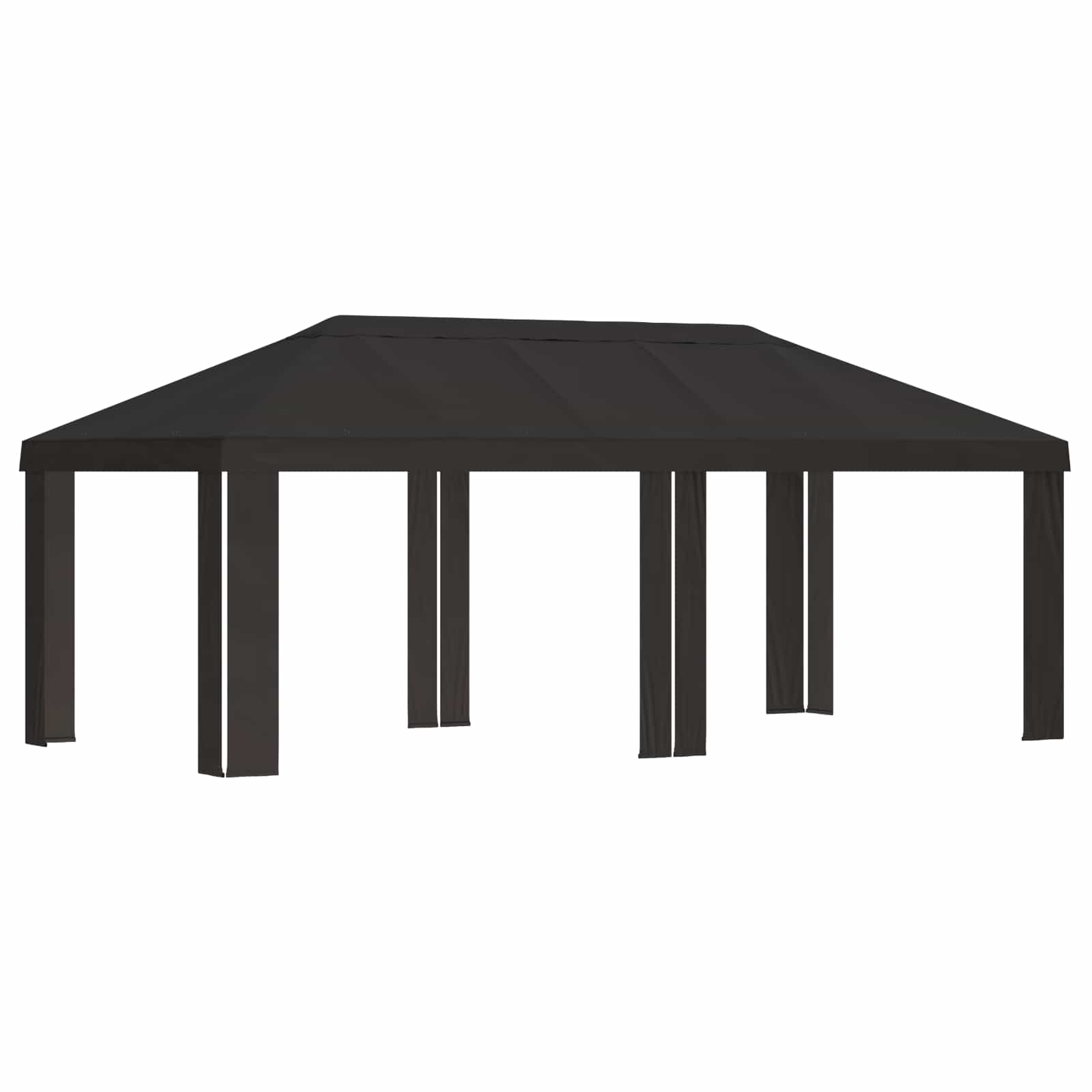 Copertura per Gazebo 6 x 3 m Antracite Poliestere 190 gsm