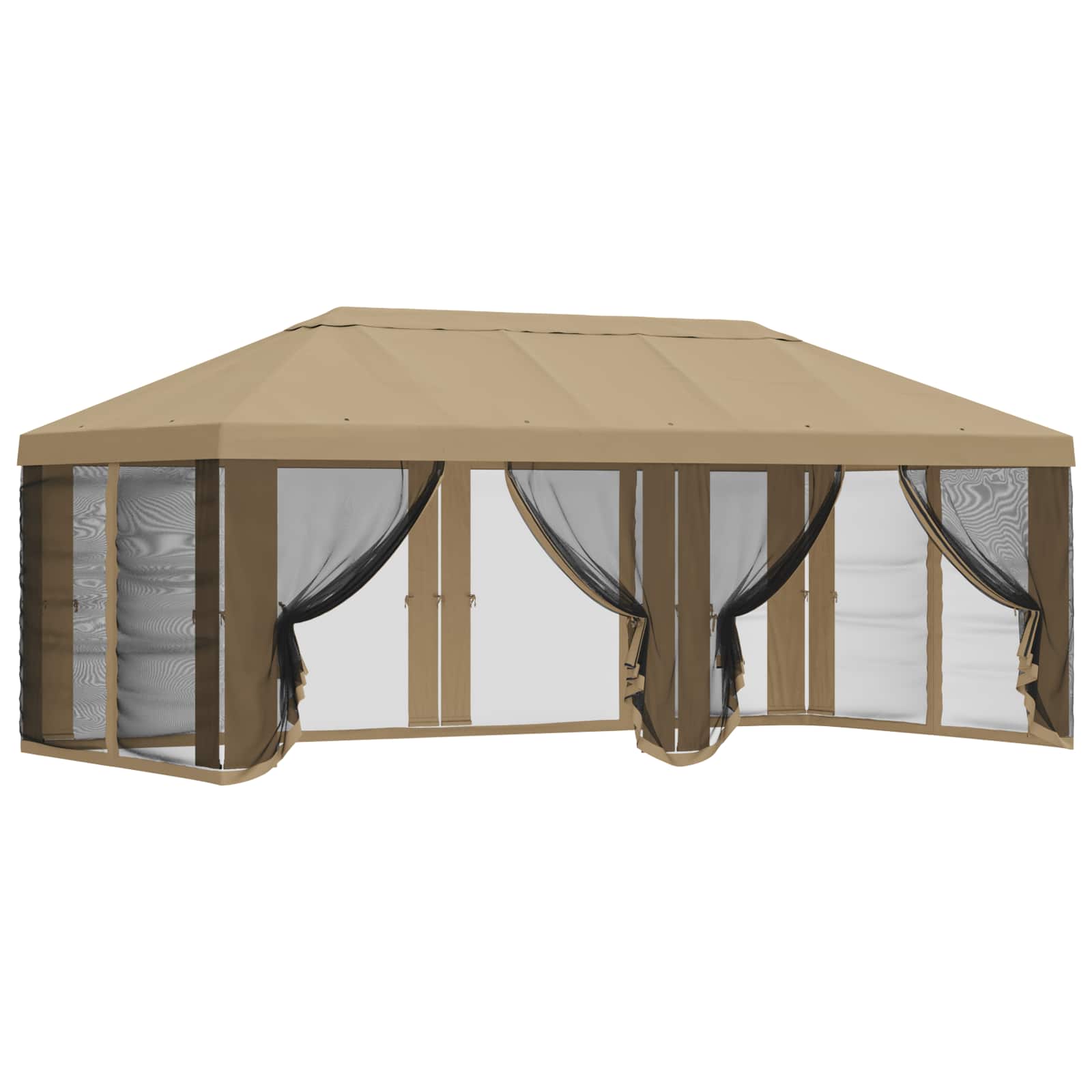 Copertura Gazebo con Pareti Laterali Beige 600,5 x 300,5 cm