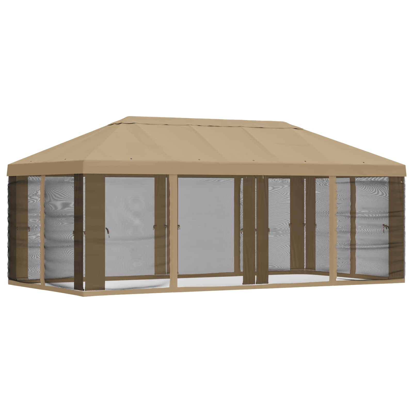Copertura Gazebo con Pareti Laterali Beige 600,5 x 300,5 cm