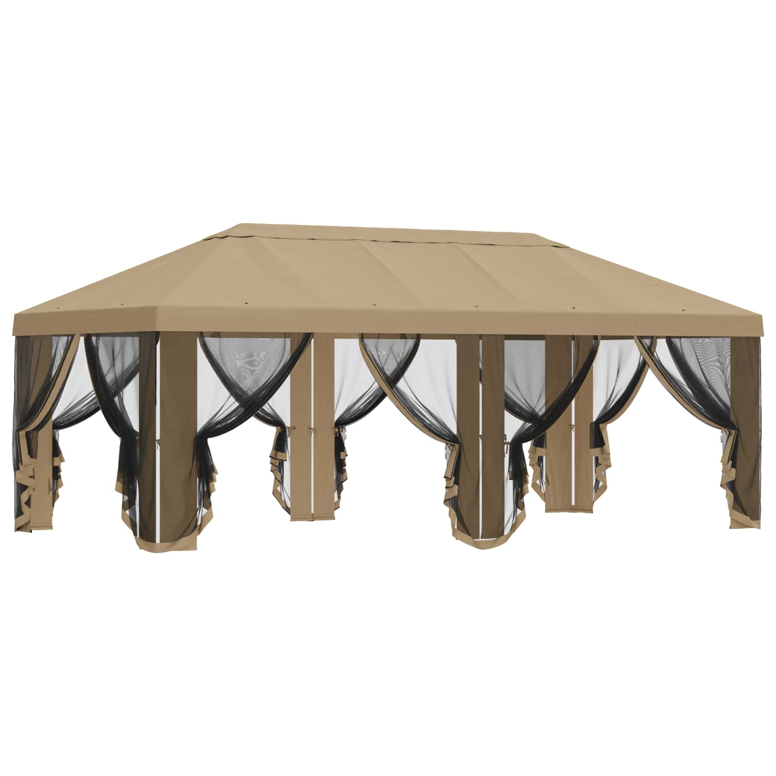 Copertura Gazebo con Pareti Laterali Beige 600,5 x 300,5 cm