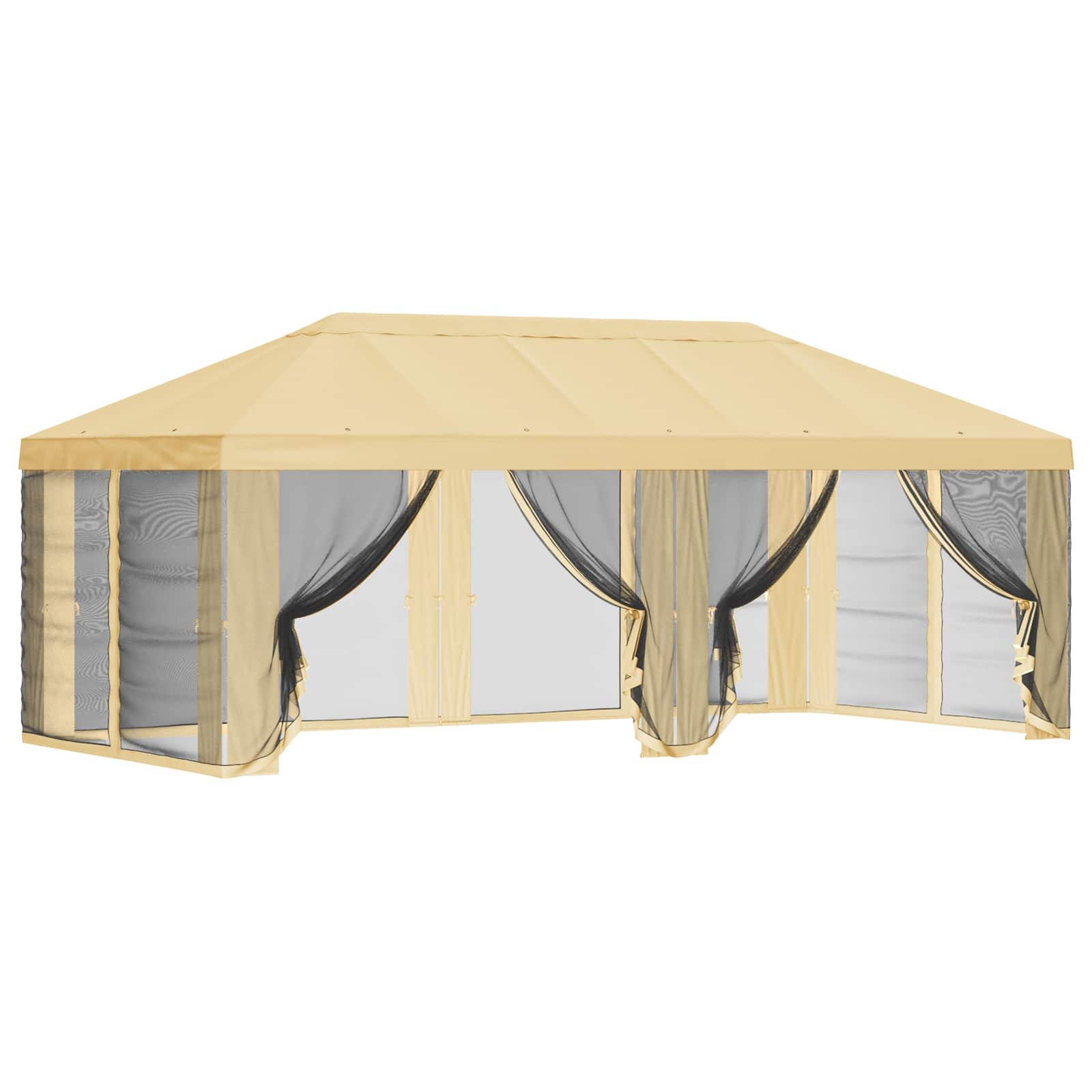 Copertura Gazebo con Pareti Laterali Crema 600,5 x 300,5 cm