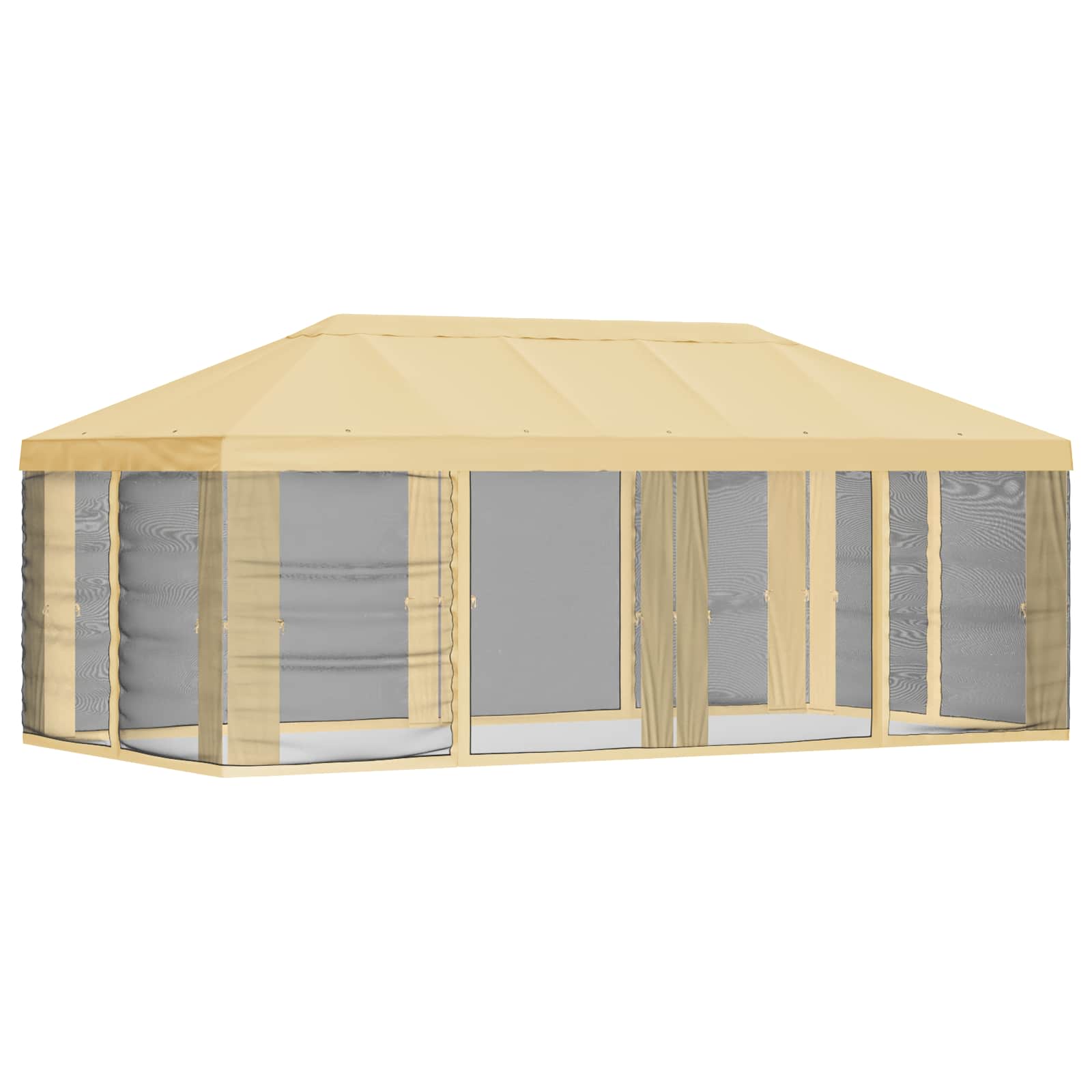 Copertura Gazebo con Pareti Laterali Crema 600,5 x 300,5 cm