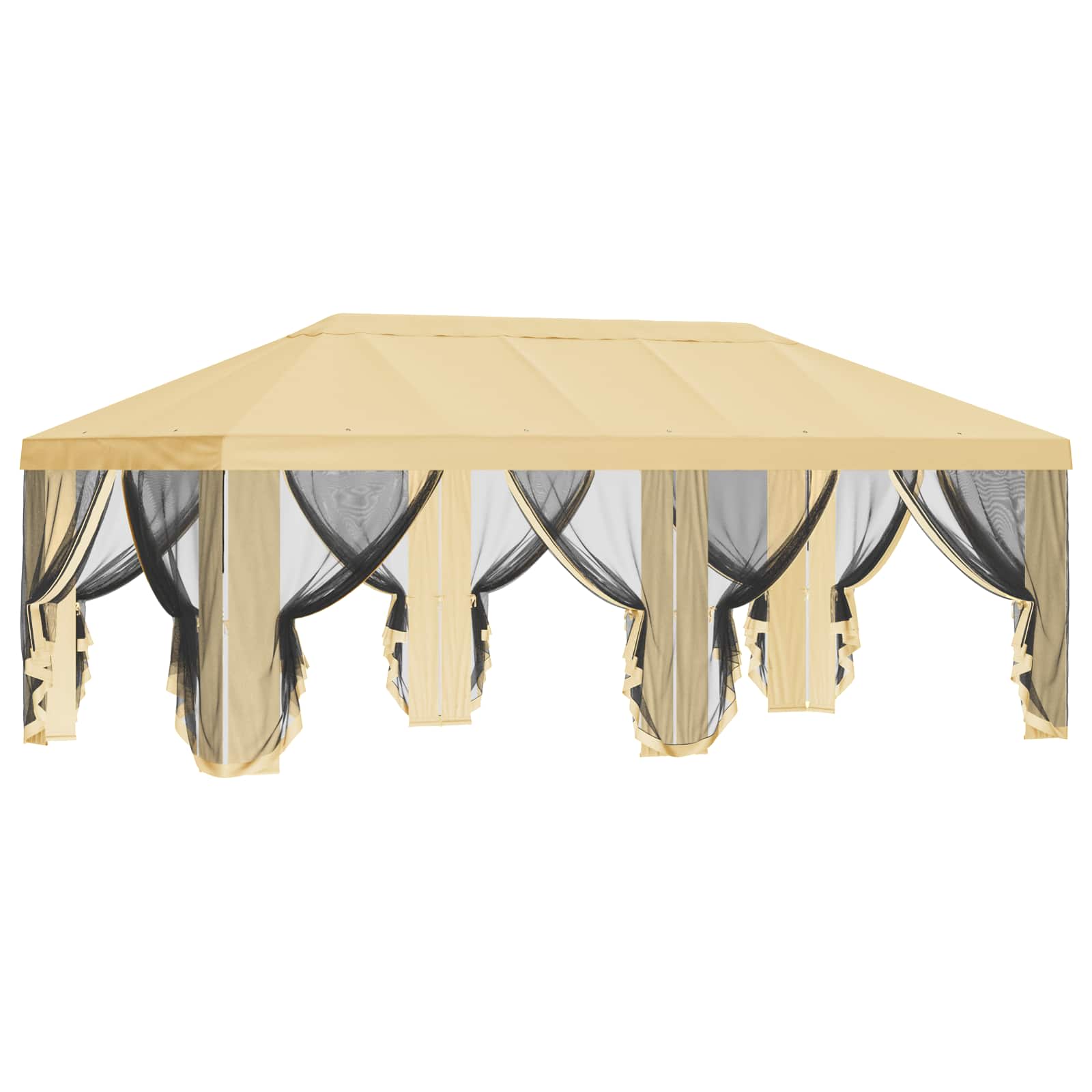 Copertura Gazebo con Pareti Laterali Crema 600,5 x 300,5 cm