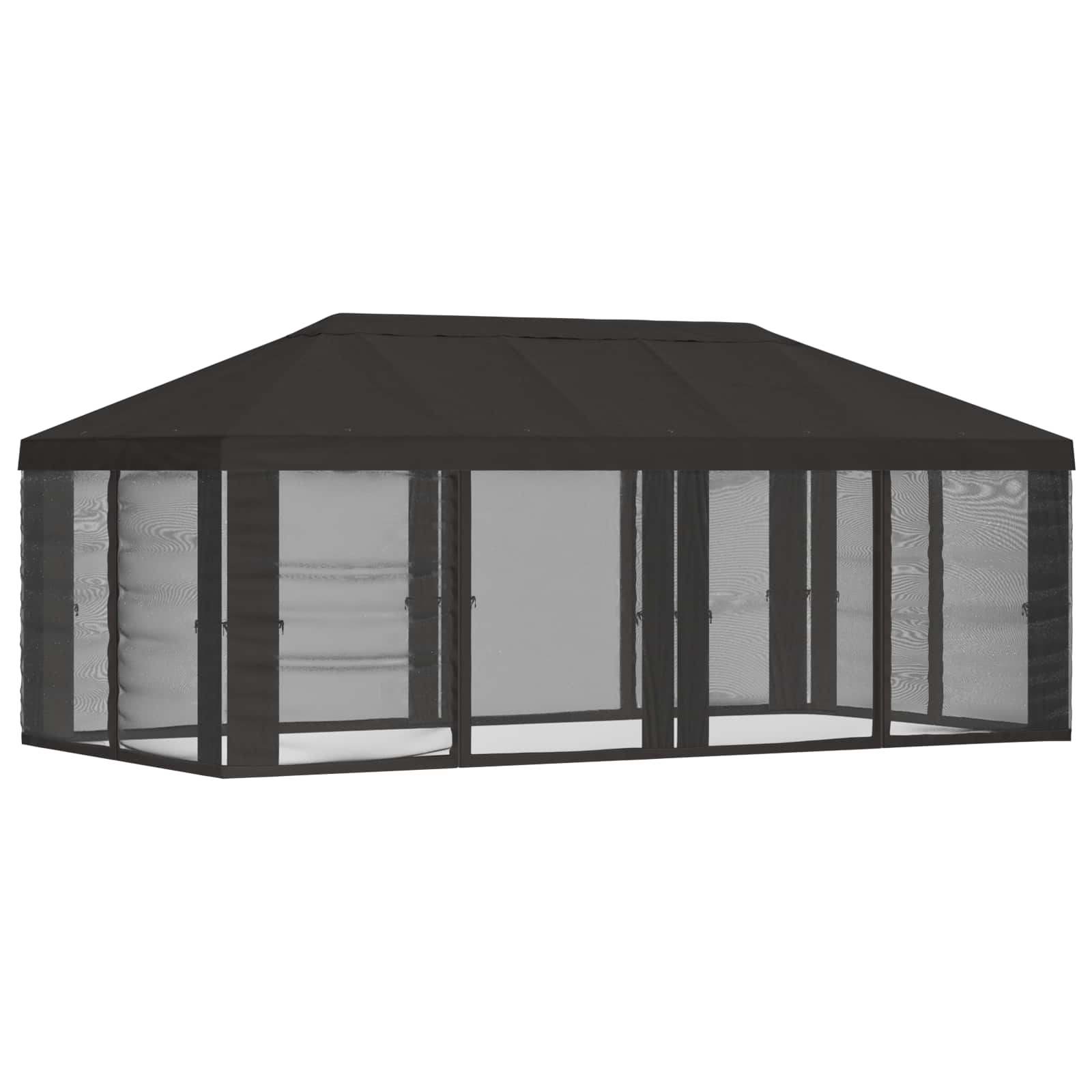 Copertura Gazebo con Pareti Laterali Antracite 600,5 x 300,5 cm