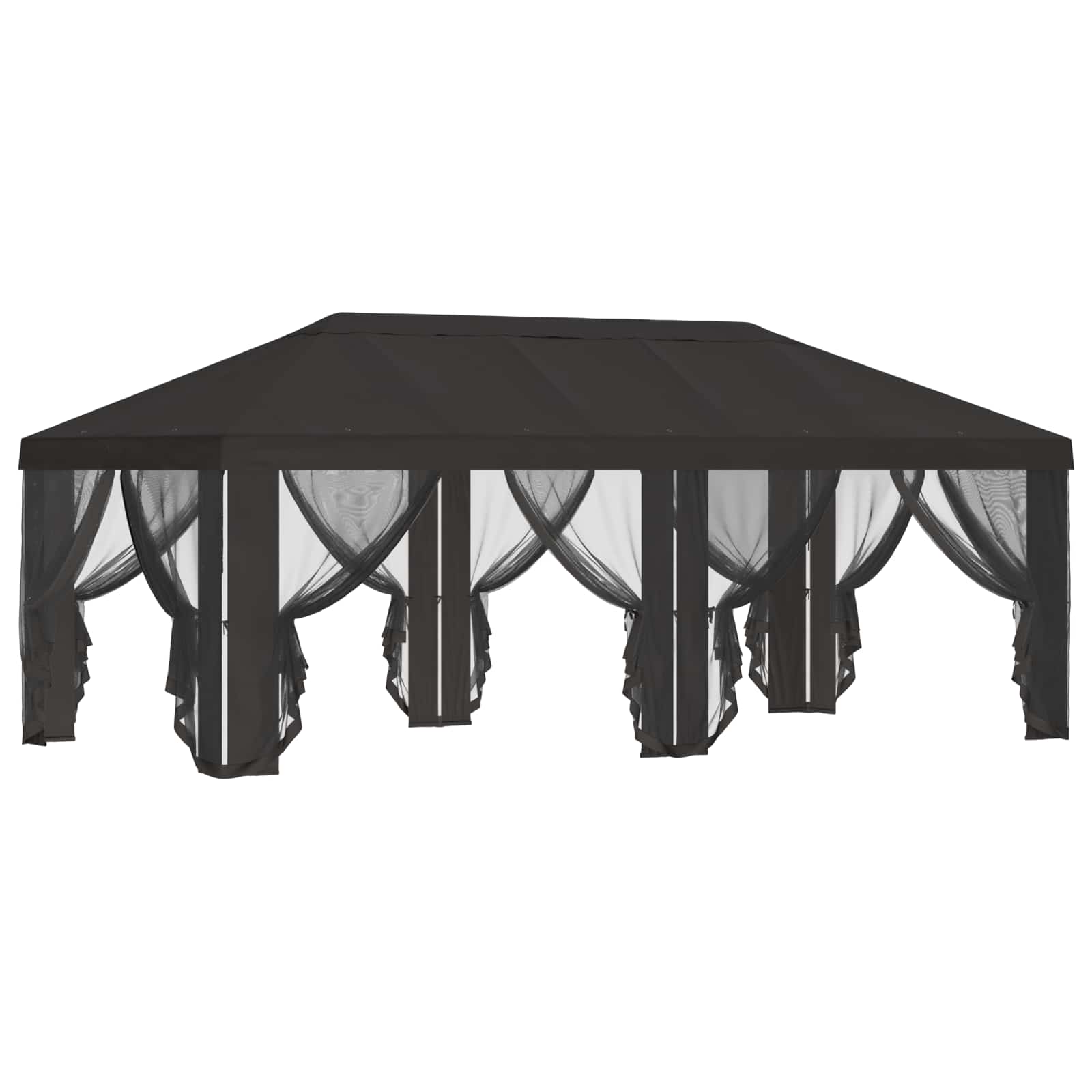 Copertura Gazebo con Pareti Laterali Antracite 600,5 x 300,5 cm