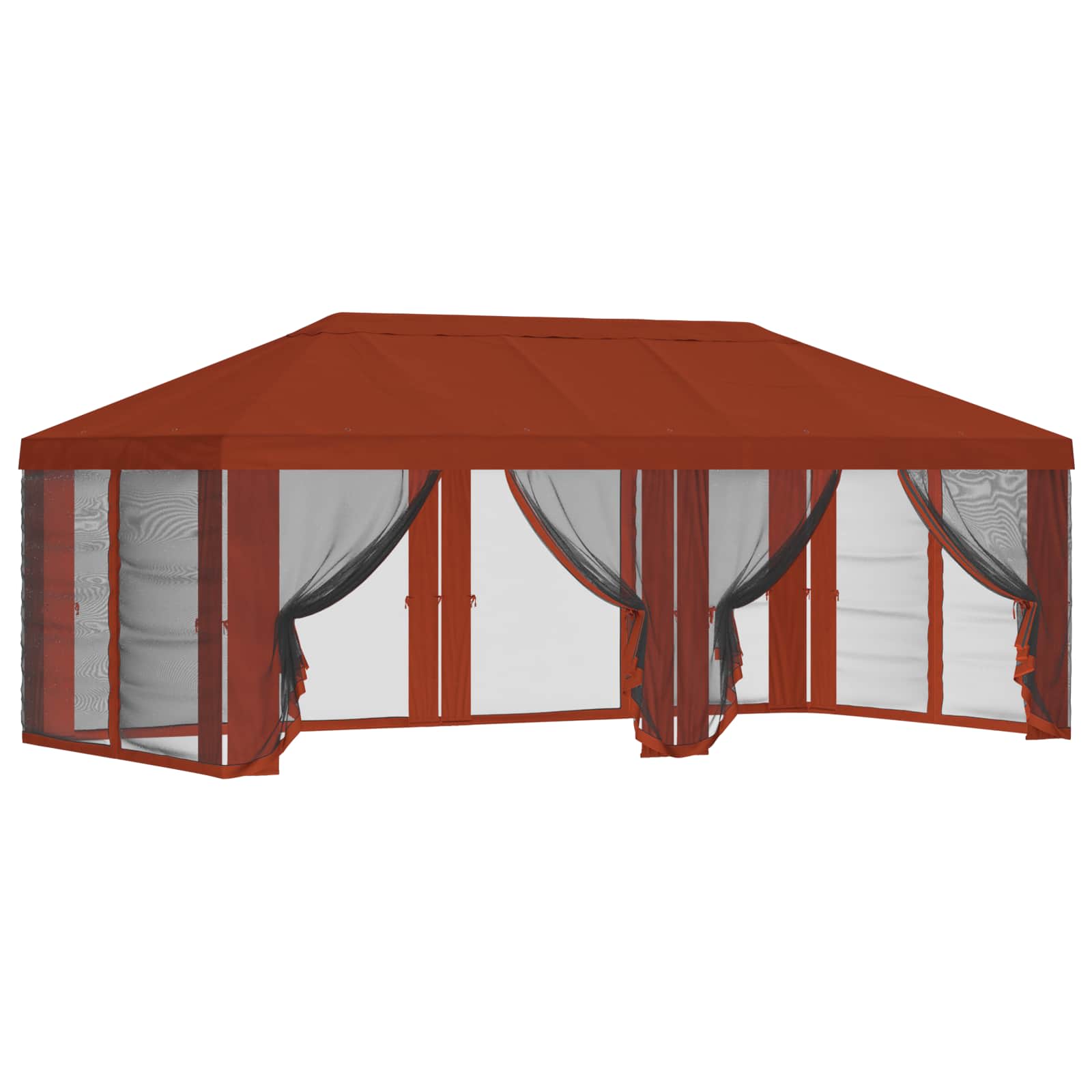 Copertura Gazebo con Pareti Laterali Terracotta Poliestere