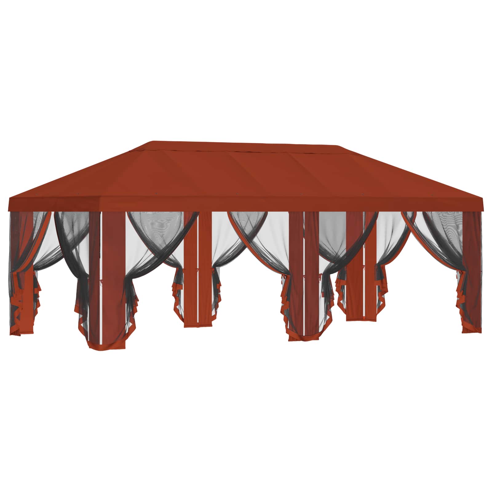 Copertura Gazebo con Pareti Laterali Terracotta Poliestere