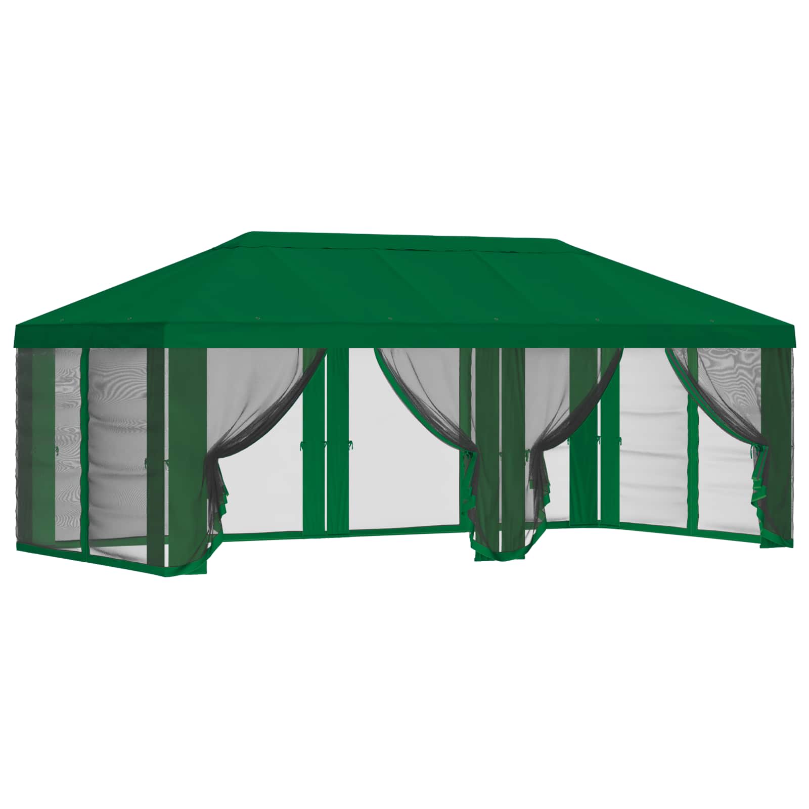 Copertura Gazebo con Pareti Laterali Verde 600,5 x 300,5 cm
