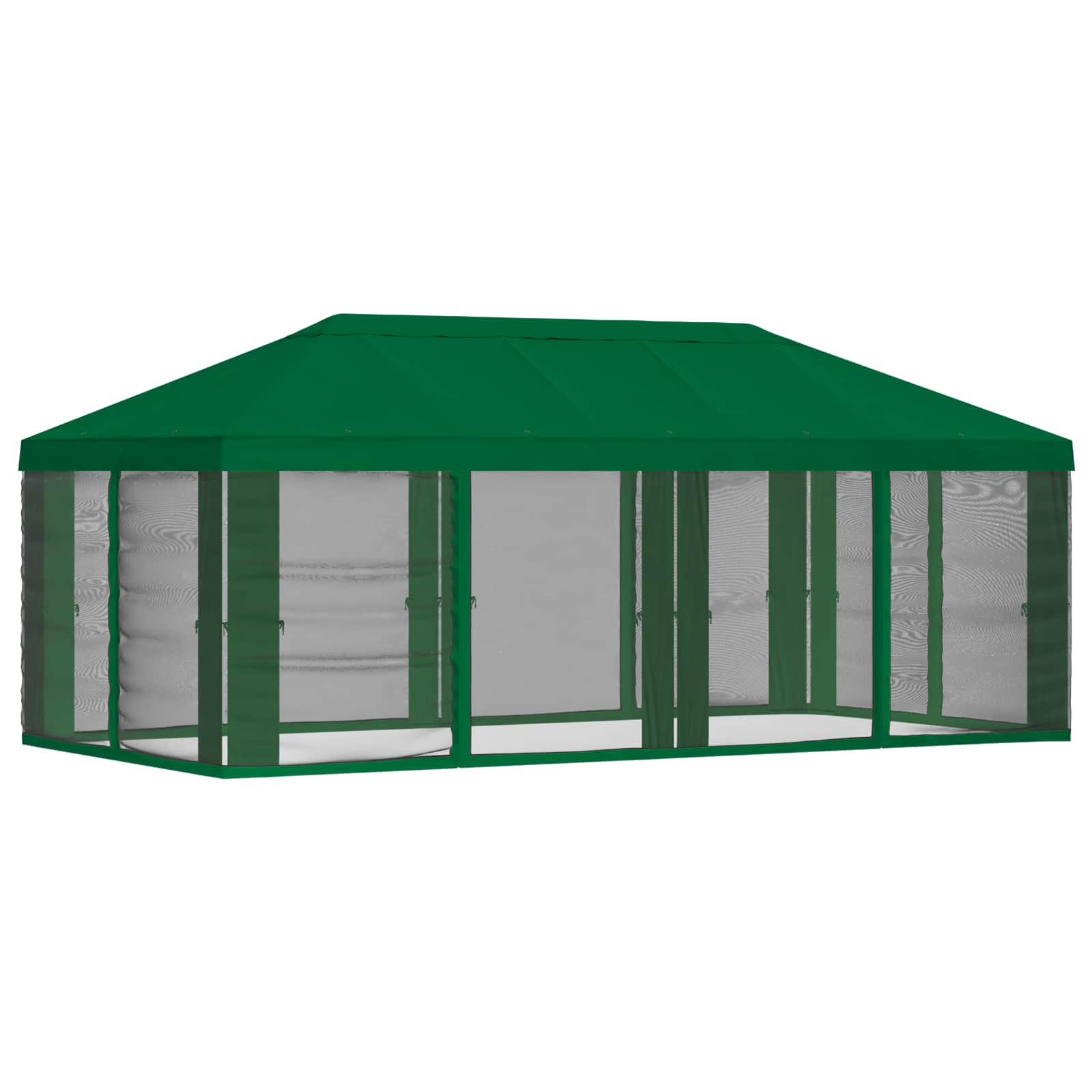 Copertura Gazebo con Pareti Laterali Verde 600,5 x 300,5 cm