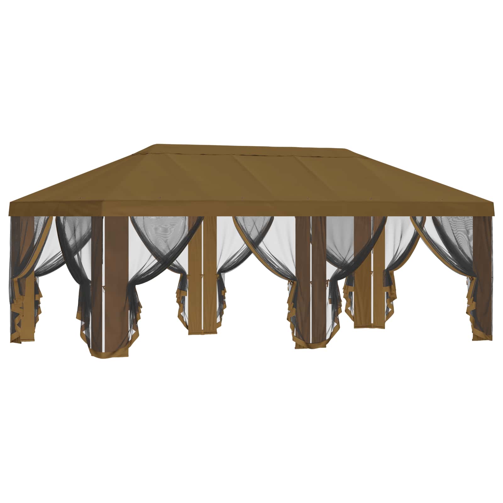 Copertura Gazebo con Pareti Laterali 600,5 x 300,5 cm Tortora