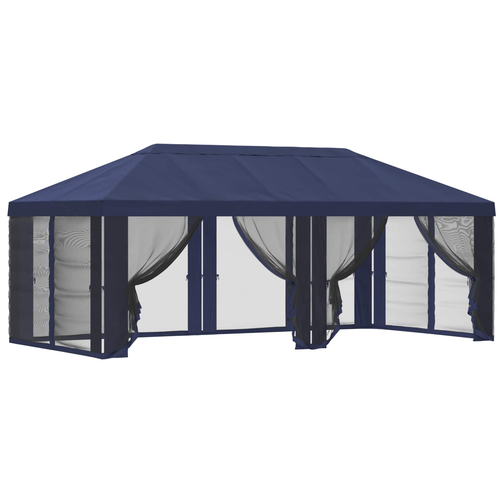 Copertura Gazebo con Pareti Laterali Blu 600,5 x 300,5 cm