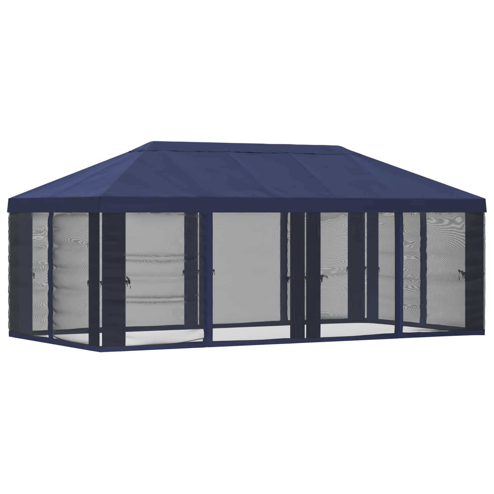 Copertura Gazebo con Pareti Laterali Blu 600,5 x 300,5 cm