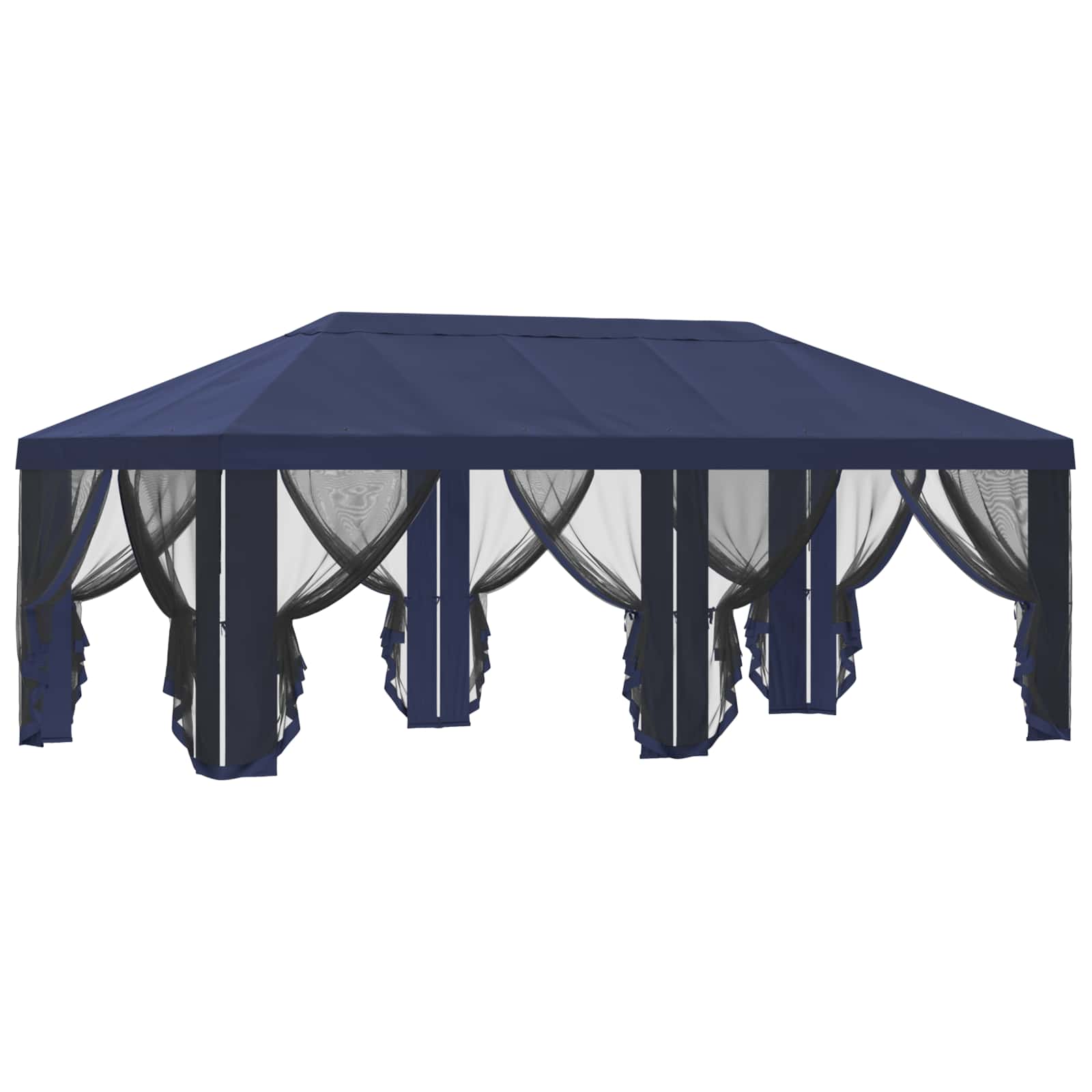Copertura Gazebo con Pareti Laterali Blu 600,5 x 300,5 cm